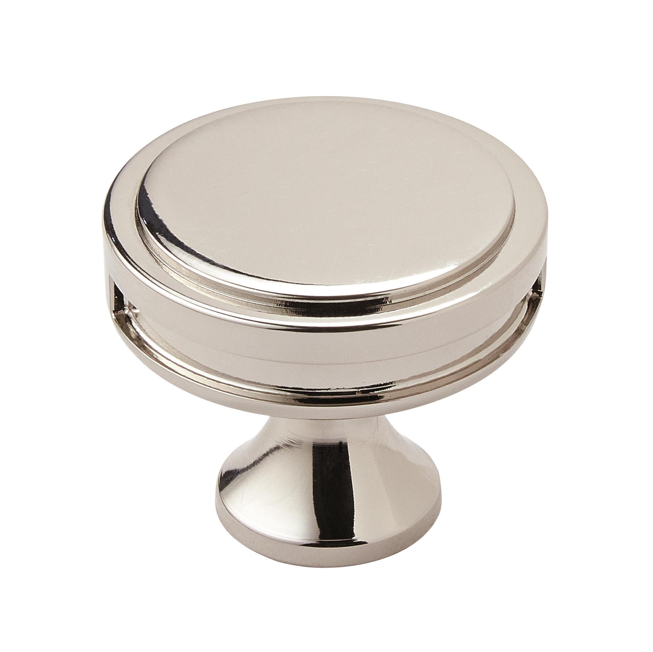 Oberon 1-3/8 inch (35mm) Diameter Polished Nickel Cabinet Knob