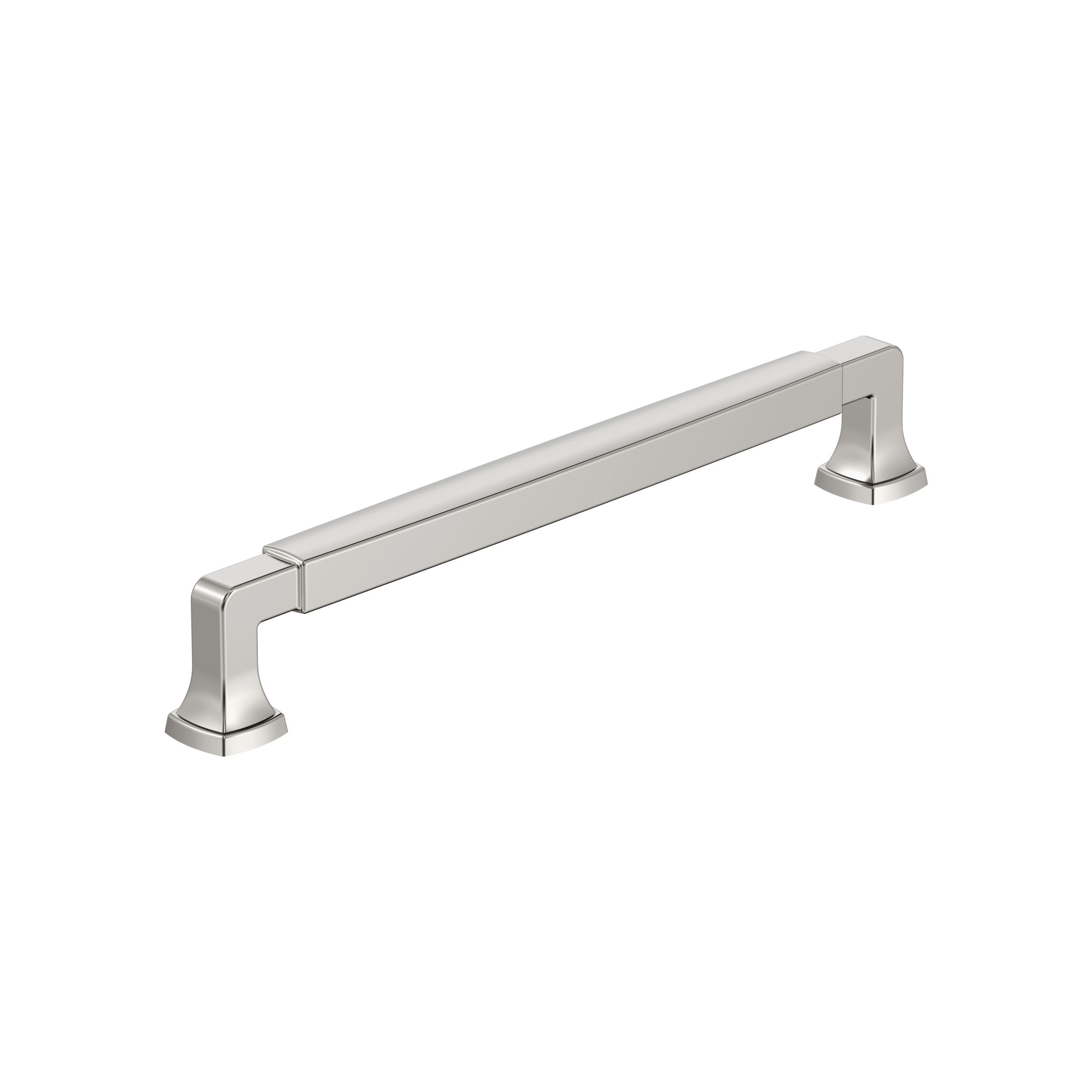 Stature 7-9/16 inch (192mm) Center-to-Center Polished Nickel Cabinet Pull