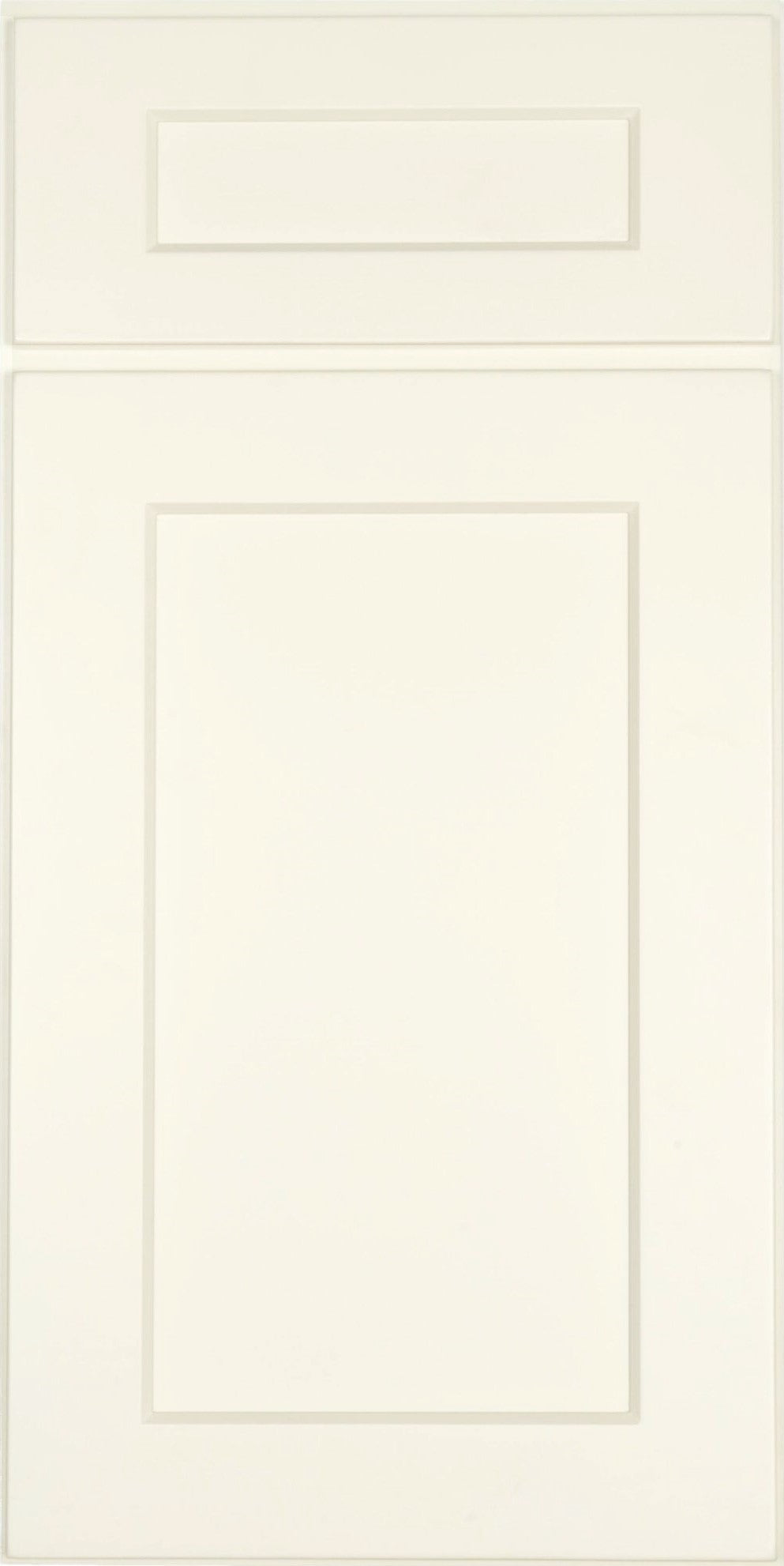 White cabinet door with a modern shaker design