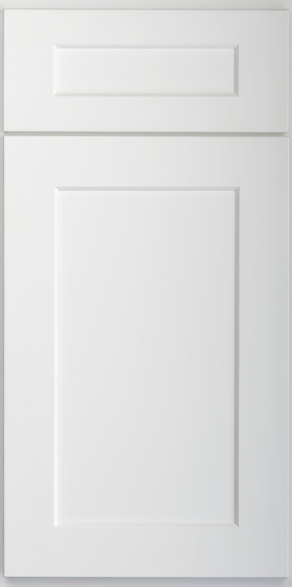 White cabinet door with a modern shaker design