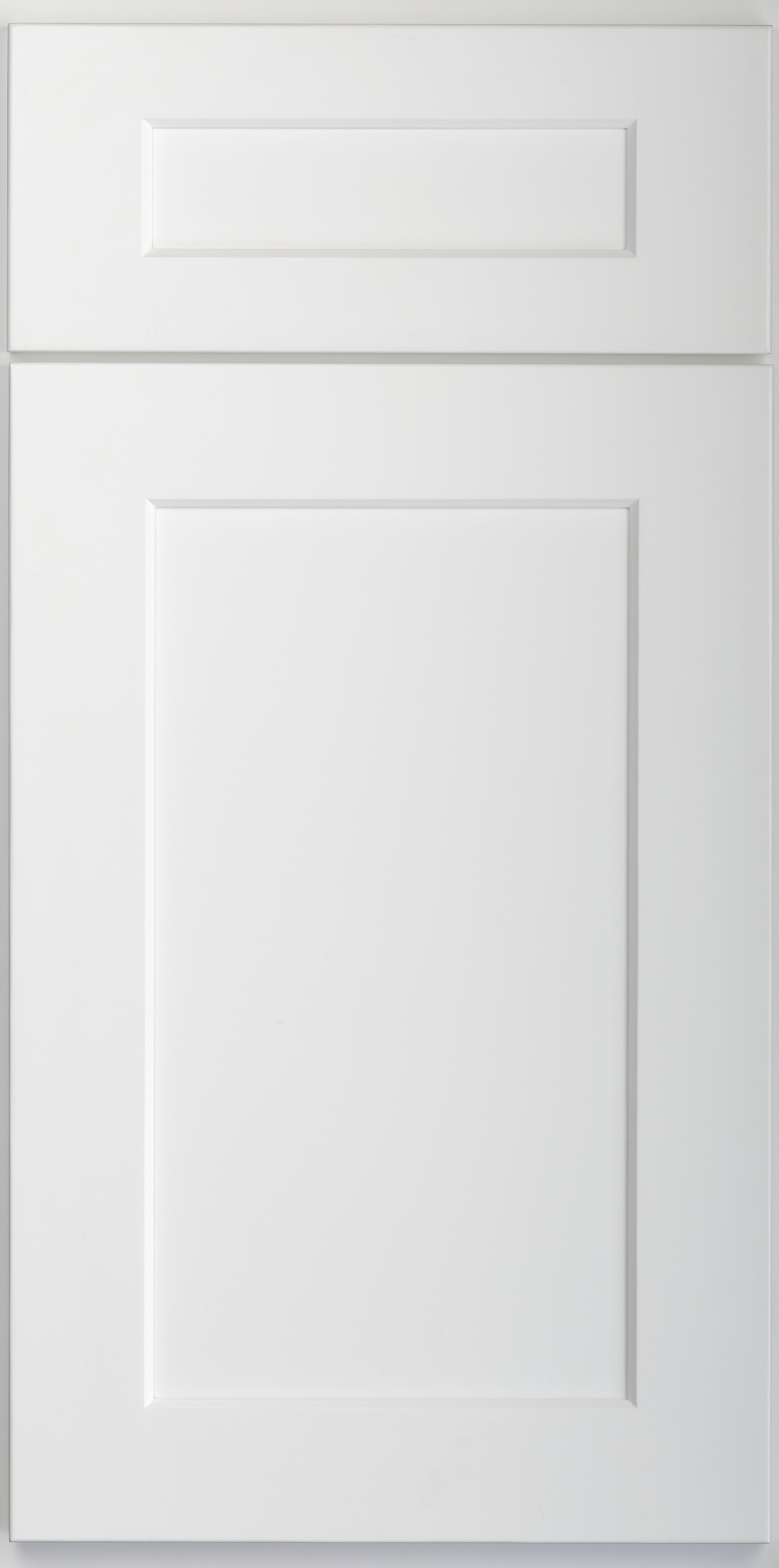 White cabinet door with a modern shaker design