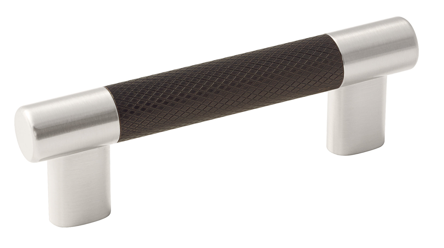 Esquire 3 inch or 3-3/4 inch (76mm or 96mm) Center-to-Center Satin Nickel/Oil-Rubbed Bronze Cabinet Pull