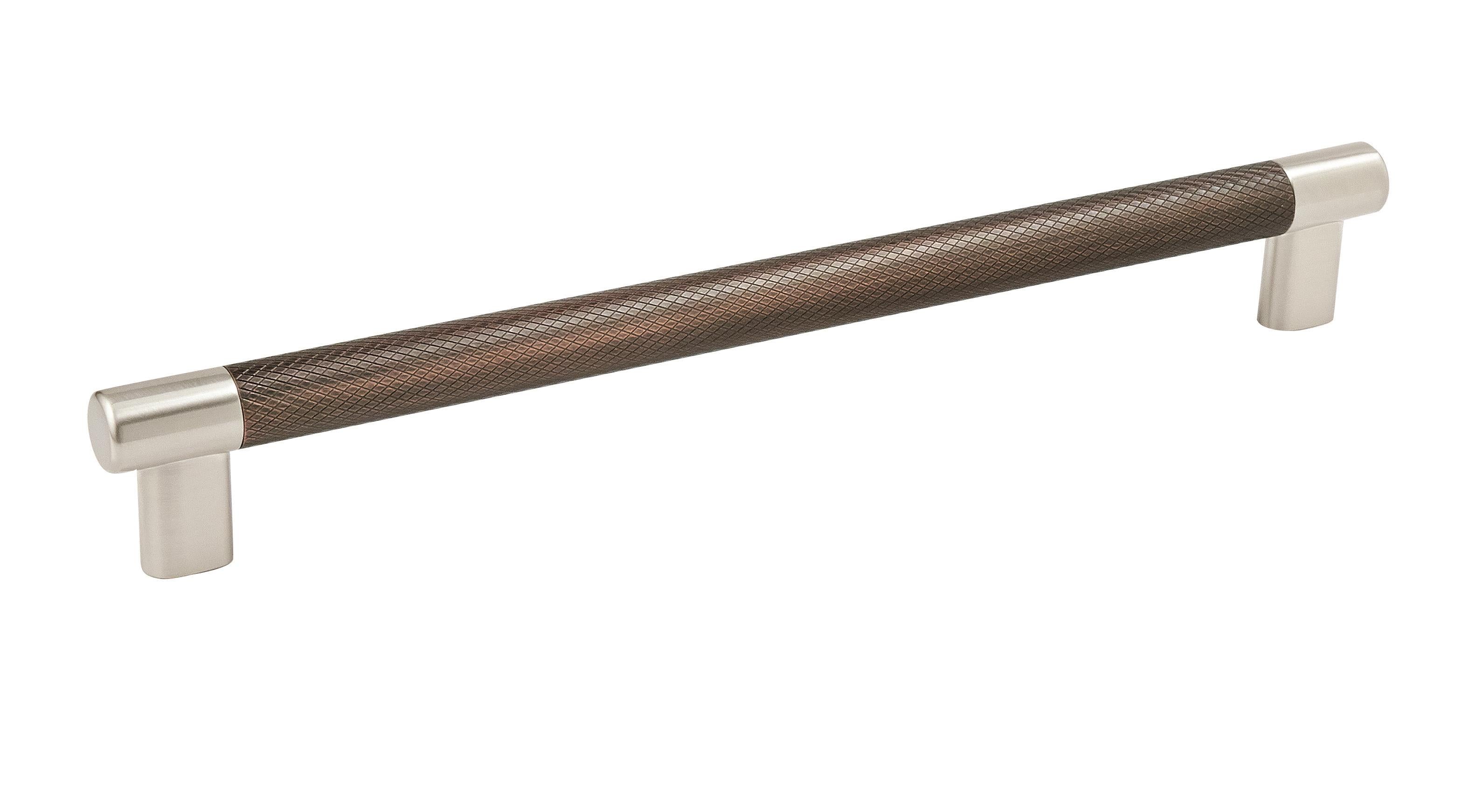 Esquire 10-1/16 inch (256mm) Center-to-Center Satin Nickel/Oil-Rubbed Bronze Cabinet Pull