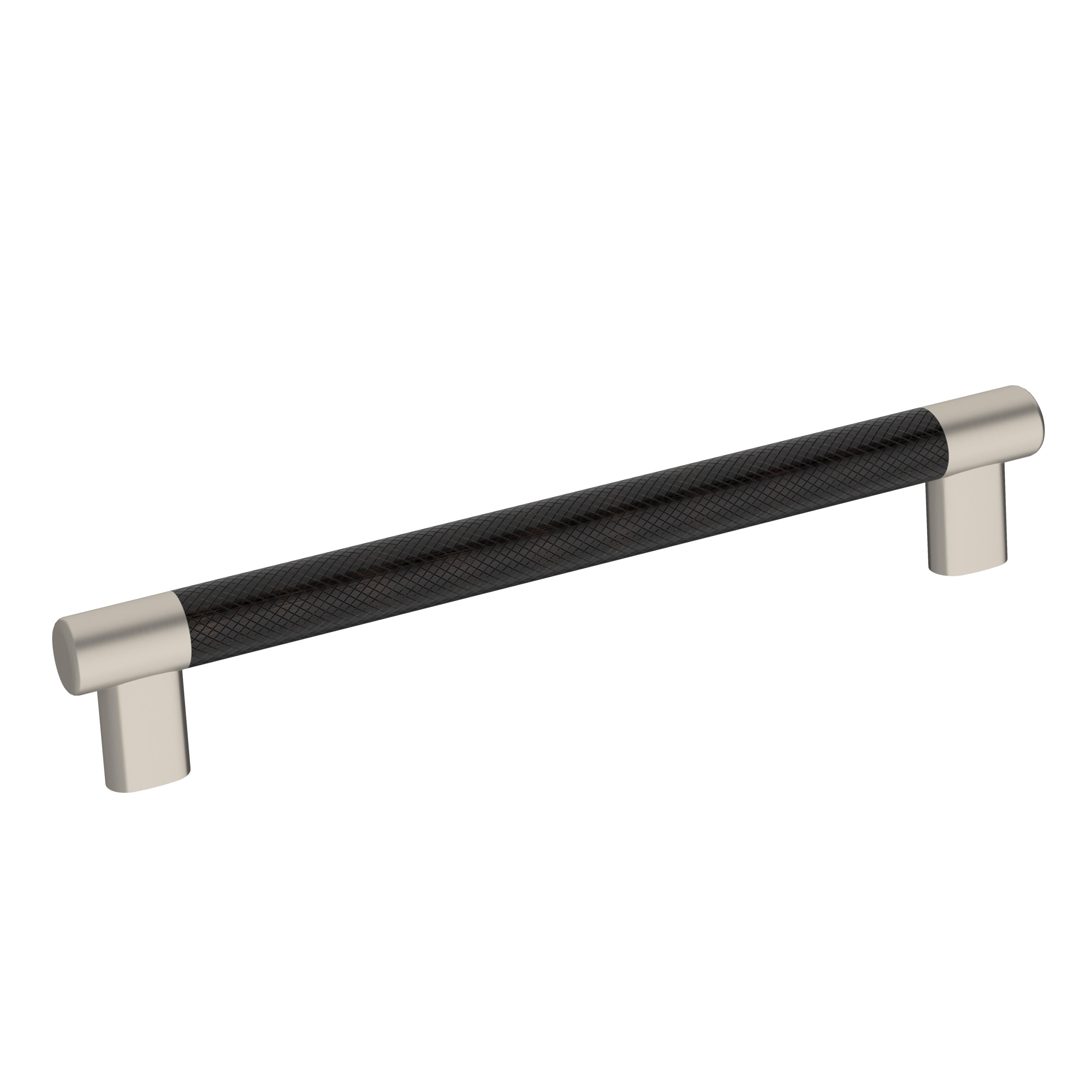 Esquire 8 inch (203mm) Center-to-Center Satin Nickel/Oil-Rubbed Bronze Cabinet Pull
