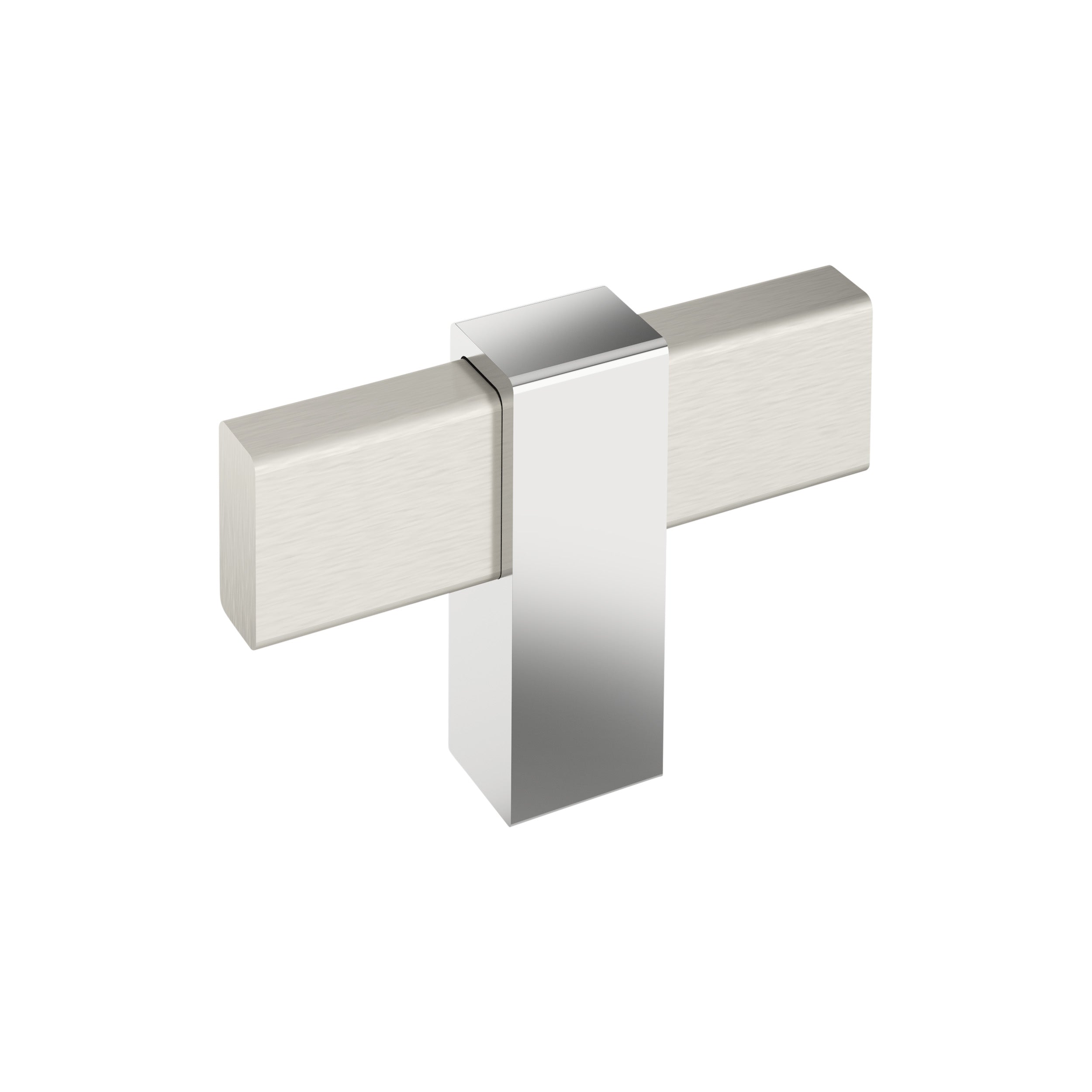 Mulino 2-3/8 inch (60mm) Length Satin Nickel/Polished Chrome Cabinet Knob