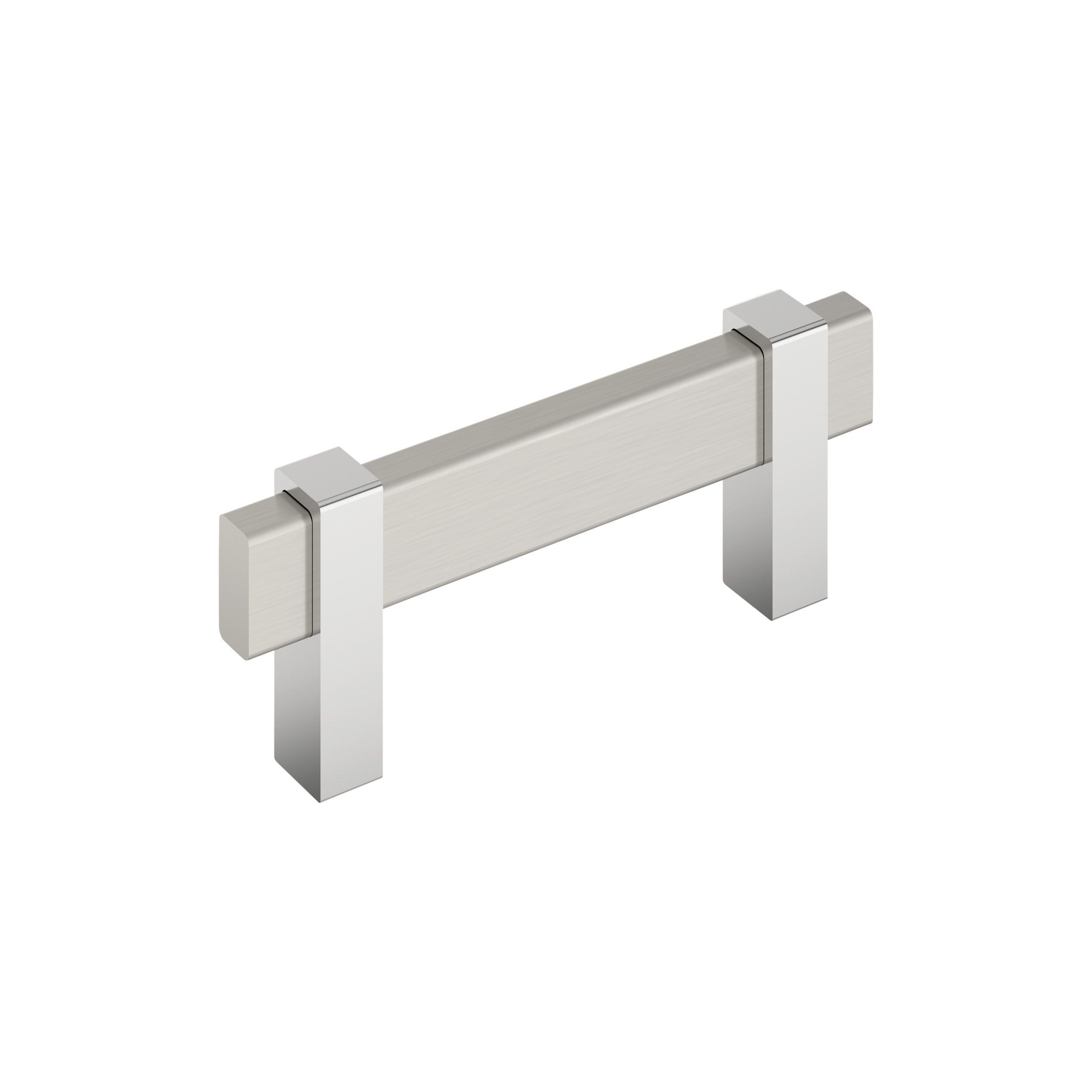 Mulino 3 inch (76mm) Center-to-Center Satin Nickel/Polished Chrome Cabinet Pull