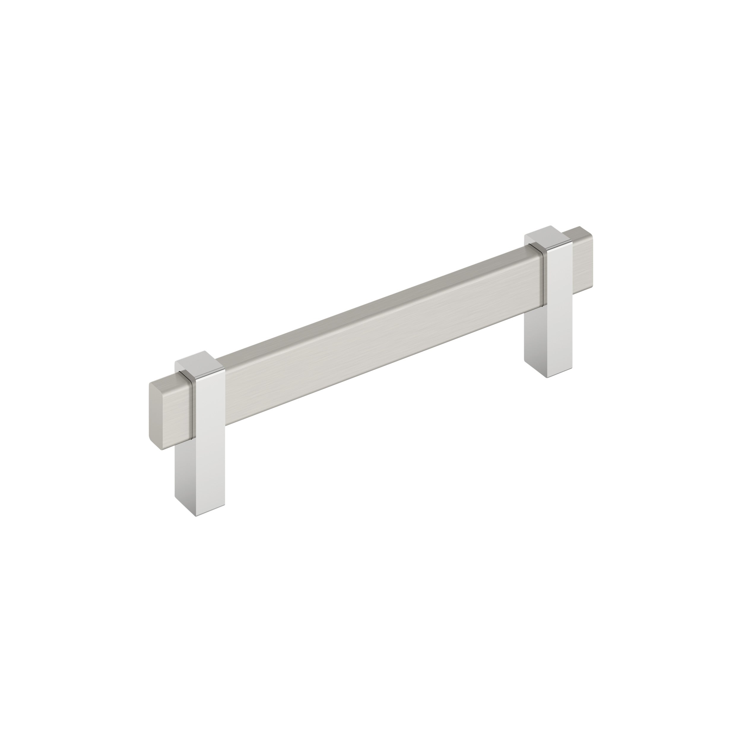 Mulino 5-1/16 inch (128mm) Center-to-Center Satin Nickel/Polished Chrome Cabinet Pull