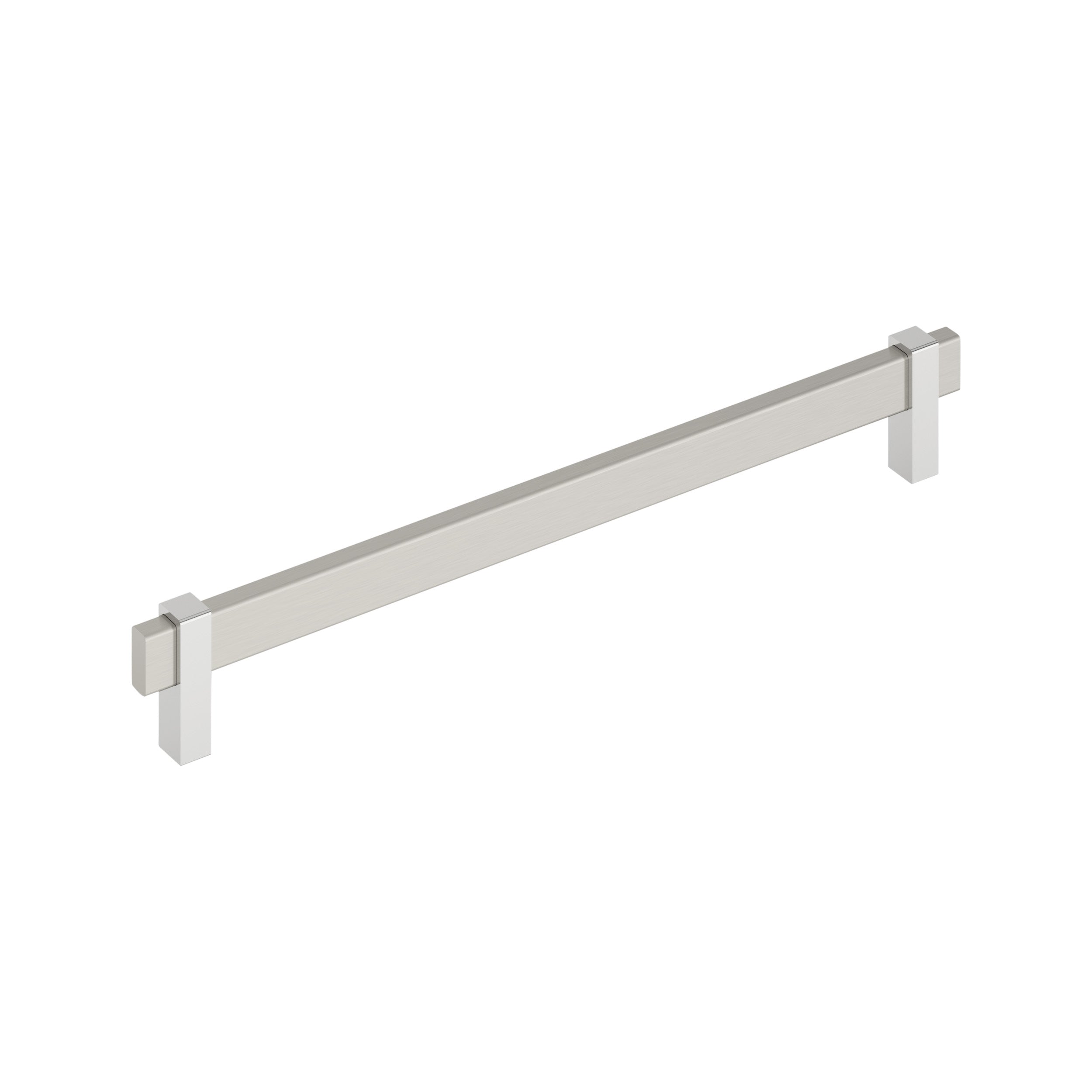 Mulino 10-1/16 inch (256mm) Center-to-Center Satin Nickel/Polished Chrome Cabinet Pull