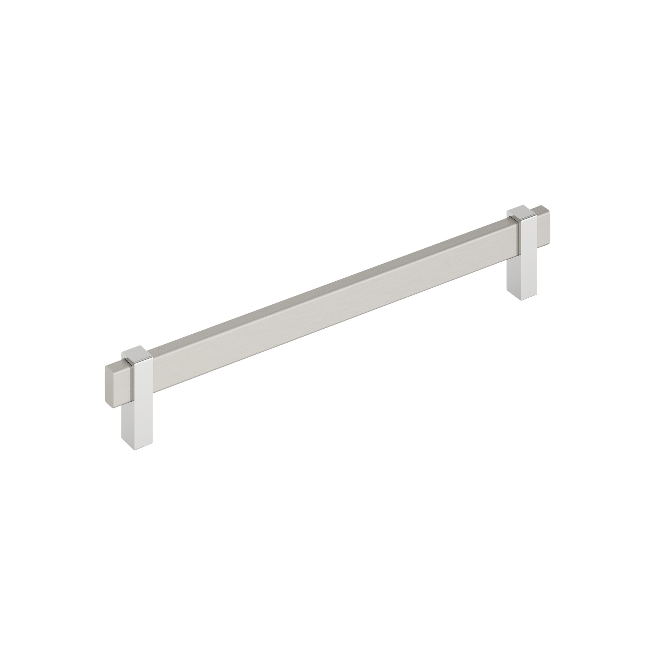 Mulino 8-13/16 inch (224mm) Center-to-Center Satin Nickel/Polished Chrome Cabinet Pull