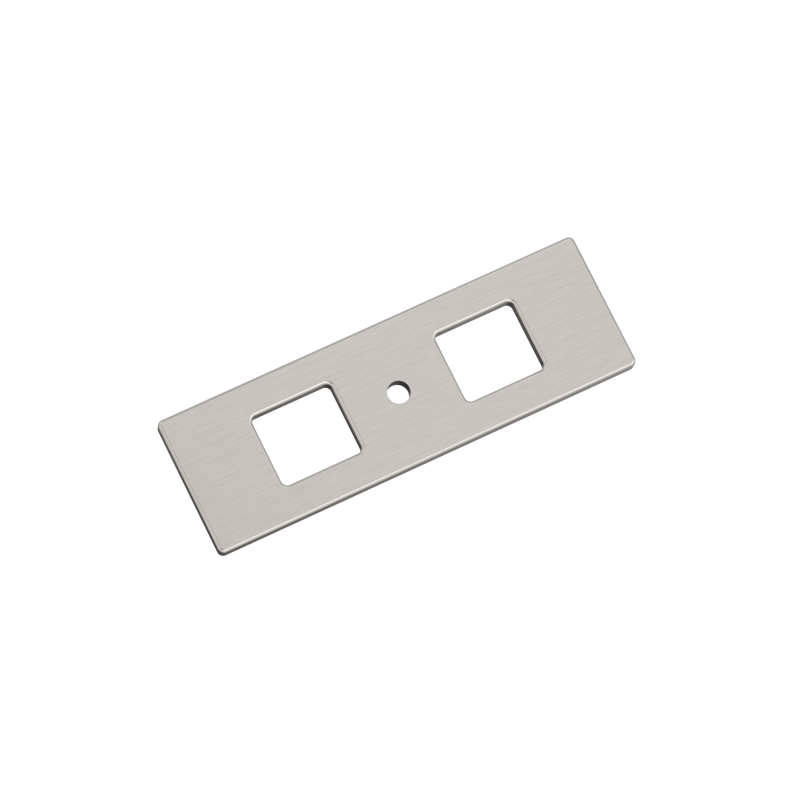 Medora 3-11/16 inch (94mm) Length Rectangle Satin Nickel Cabinet Knob Backplate