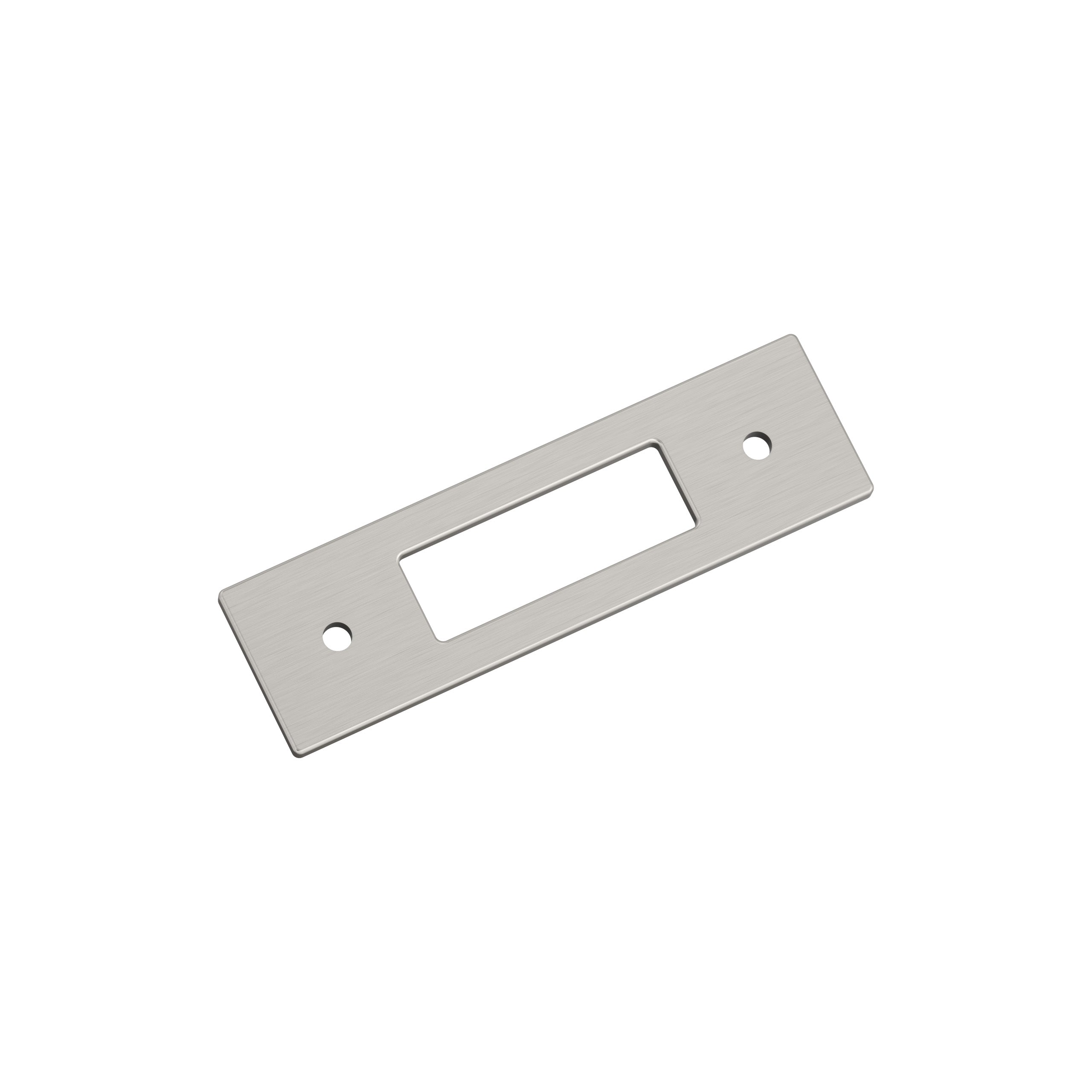 Medora 3 inch (76mm) Center-to-Center Rectangle Satin Nickel Cabinet Pull Backplate