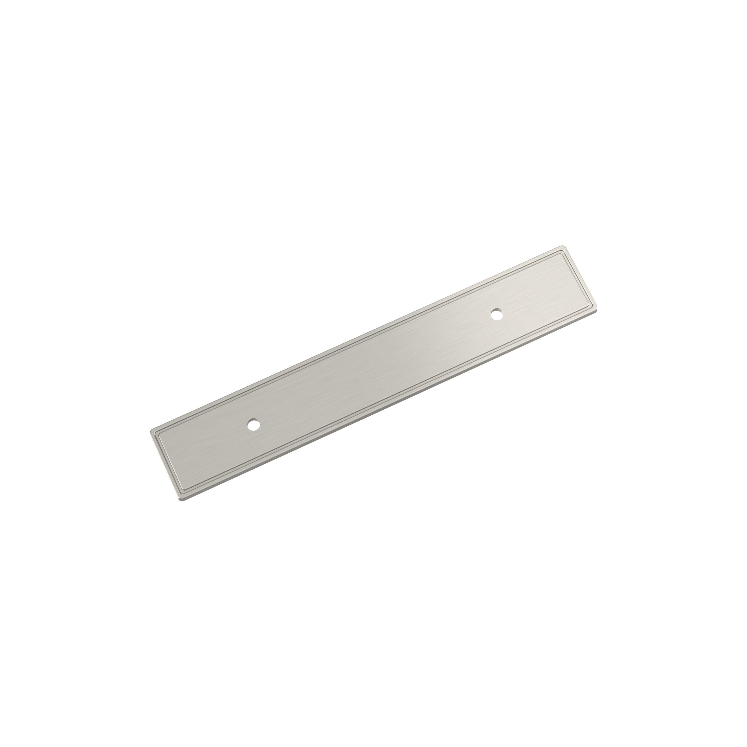 Thoreau 3-3/4 inch (96mm) Center-to-Center Rectangle Satin Nickel Cabinet Pull Backplate