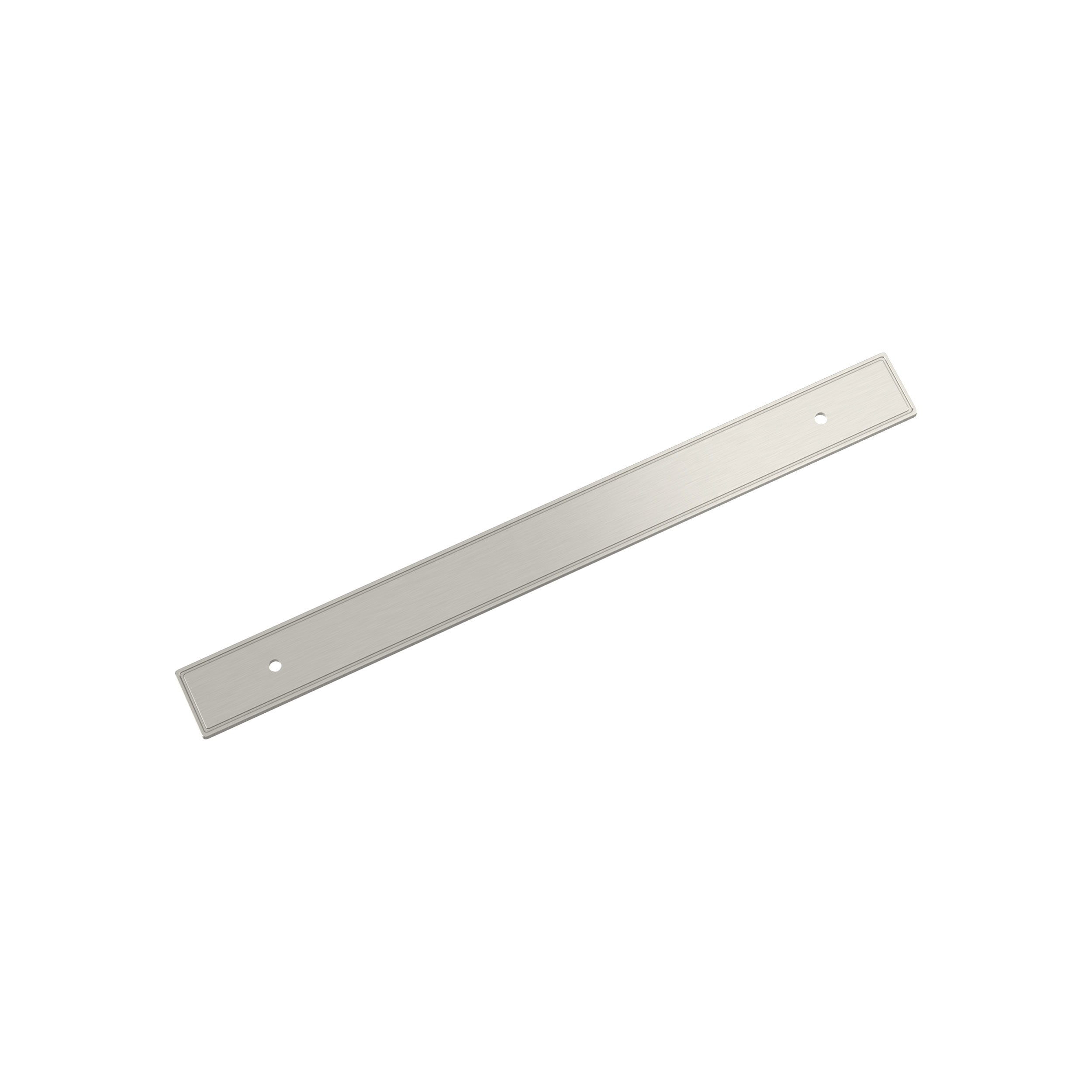 Thoreau 8-13/16 inch (224mm) Center-to-Center Rectangle Satin Nickel Cabinet Pull Backplate