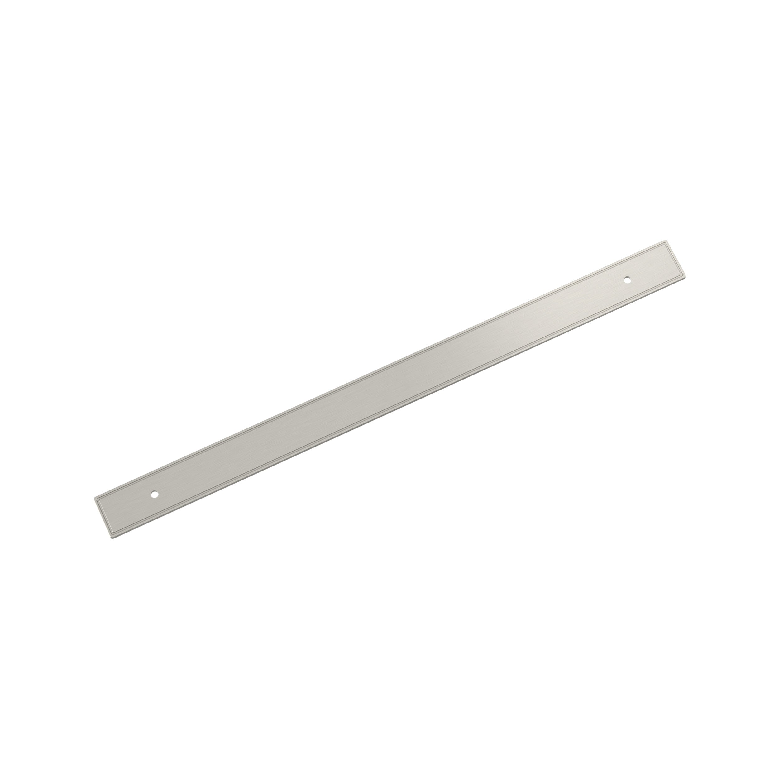 Thoreau 12-5/8 inch (320mm) Center-to-Center Rectangle Satin Nickel Cabinet Pull Backplate