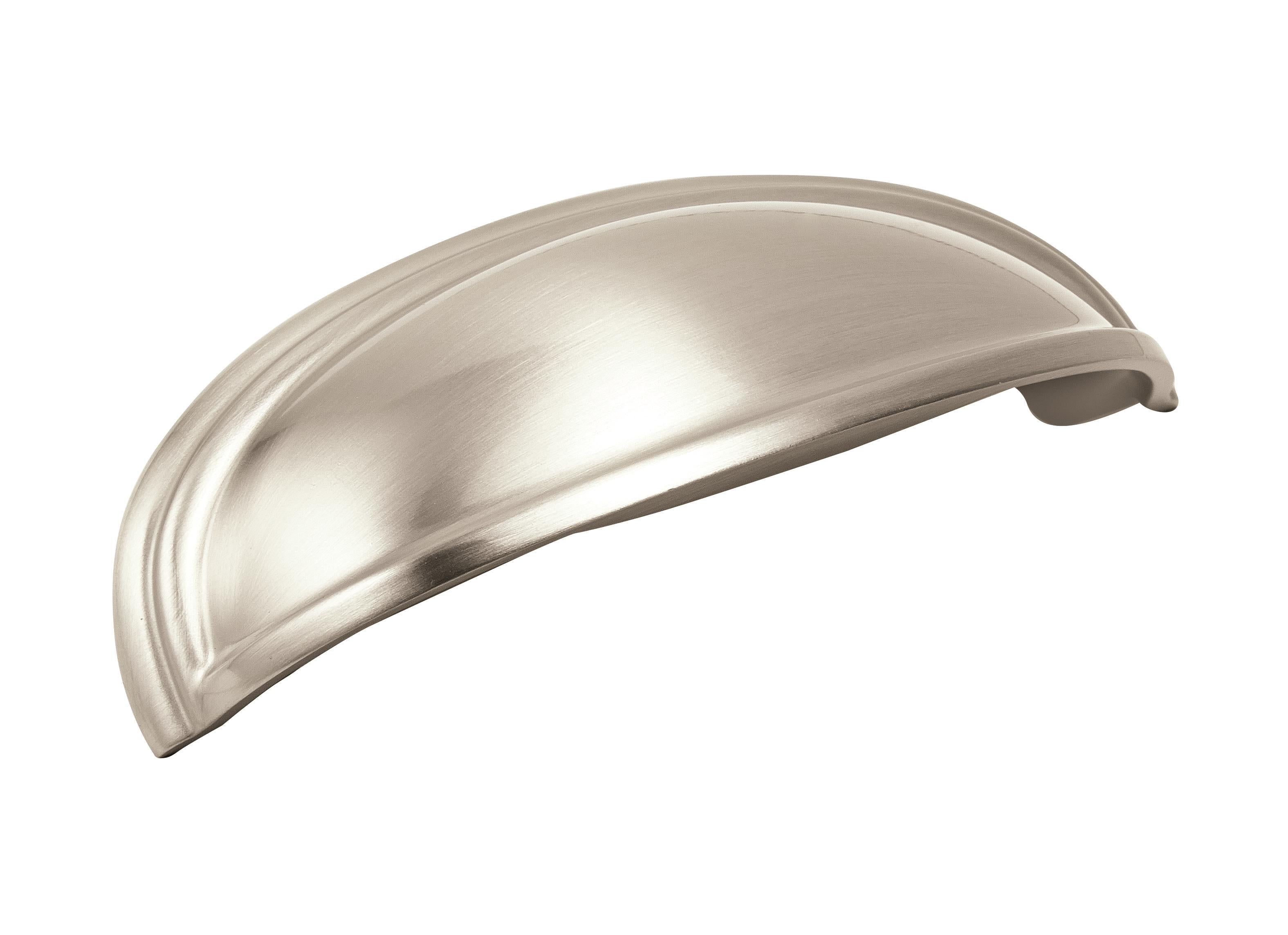 Ashby 3 inch or 4 inch (76mm or 102mm) Center-to-Center Satin Nickel Cabinet Cup Pull