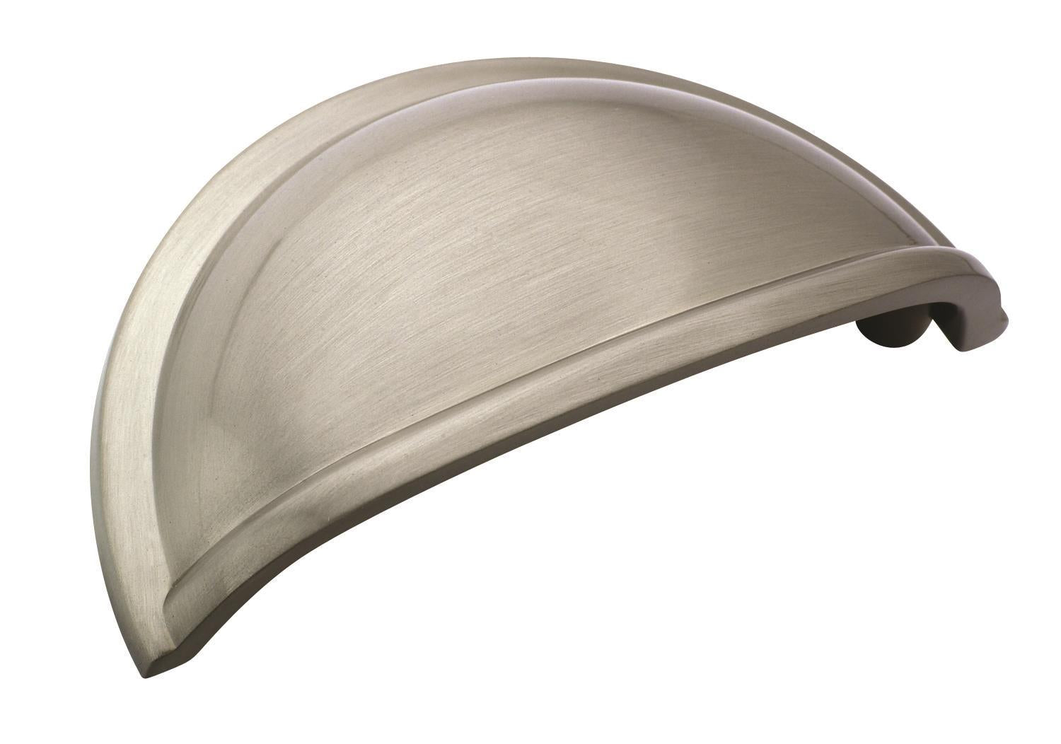 Cup Pulls 3 inch (76mm) Center-to-Center Satin Nickel Cabinet Cup Pull