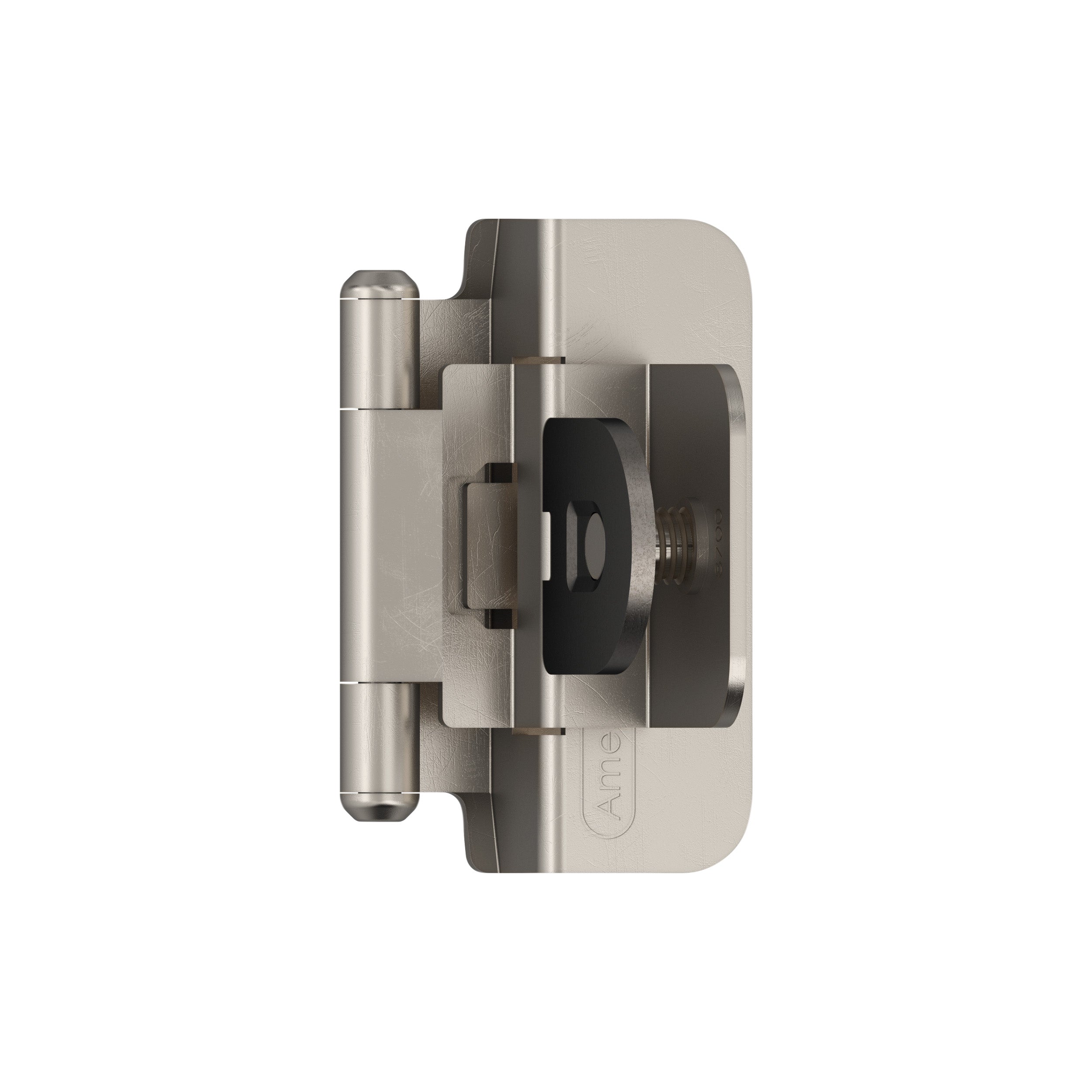 3/8 inch (10mm) Inset Double Demountable Satin Nickel Cabinet Hinge - 1 Pair