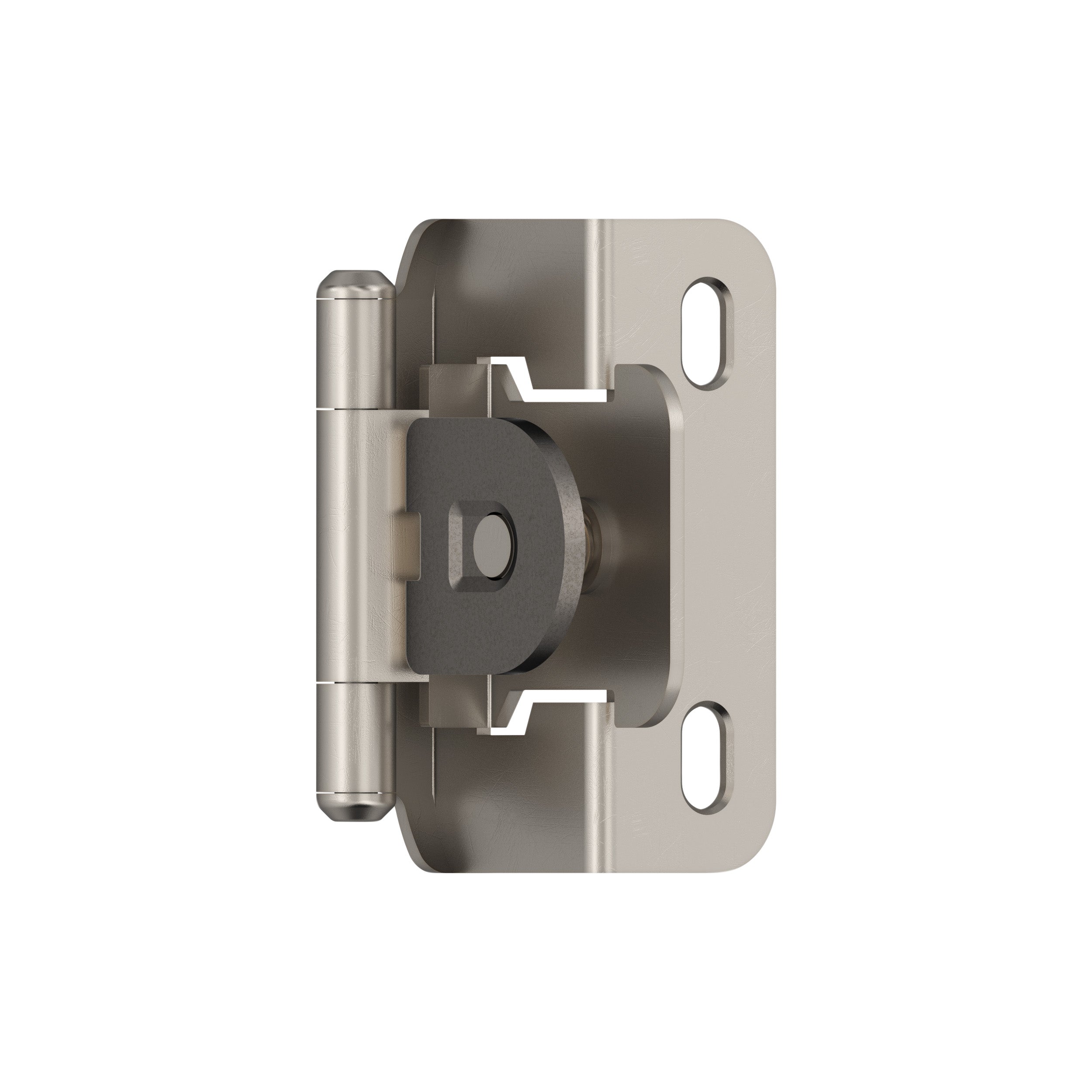 1/2 inch (13mm) Overlay Single Demountable, Partial Wrap Satin Nickel Hinge - 1 Pair
