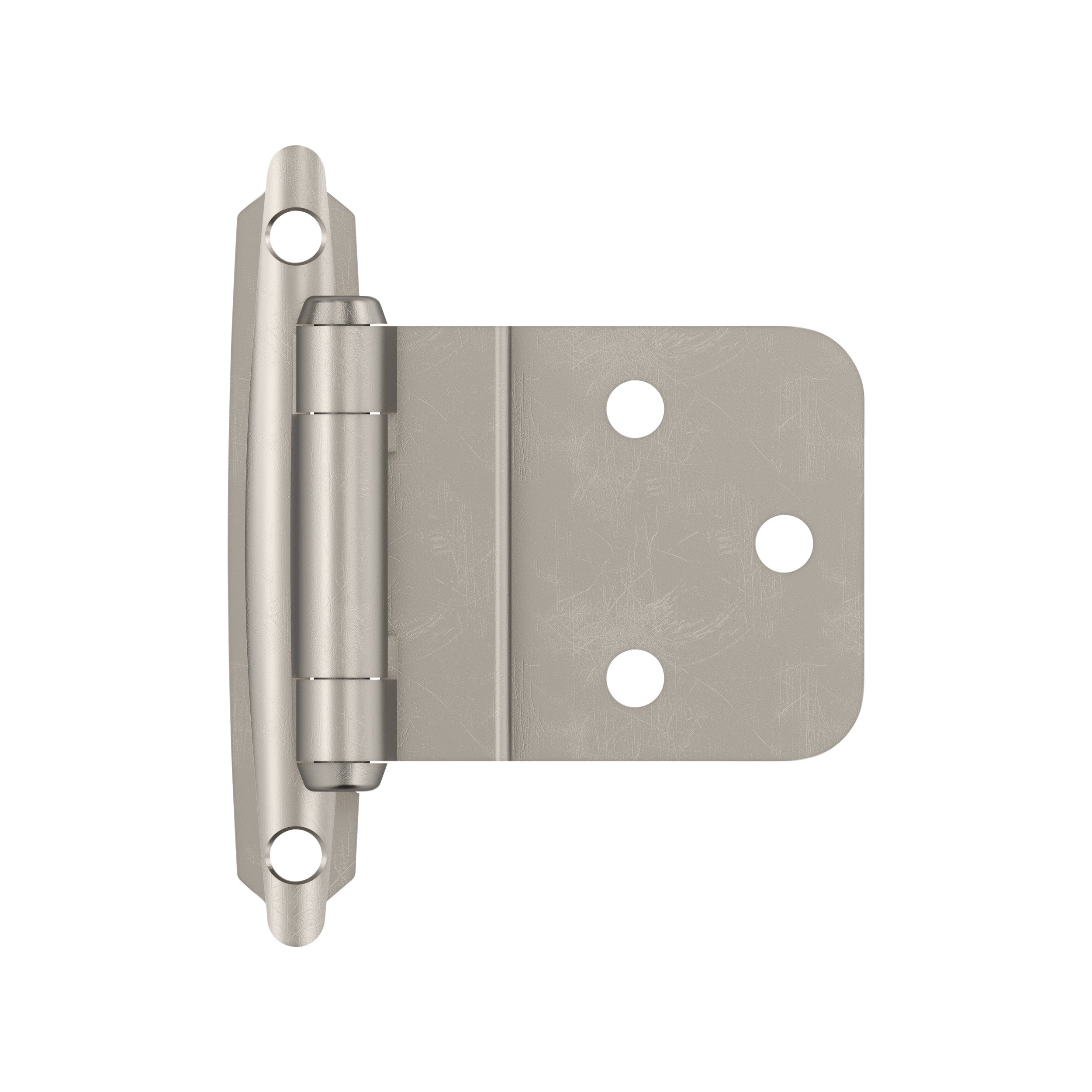 3/8 inch (10mm) Inset Self Closing Face Mount Satin Nickel Cabinet Hinge - 1 Pair