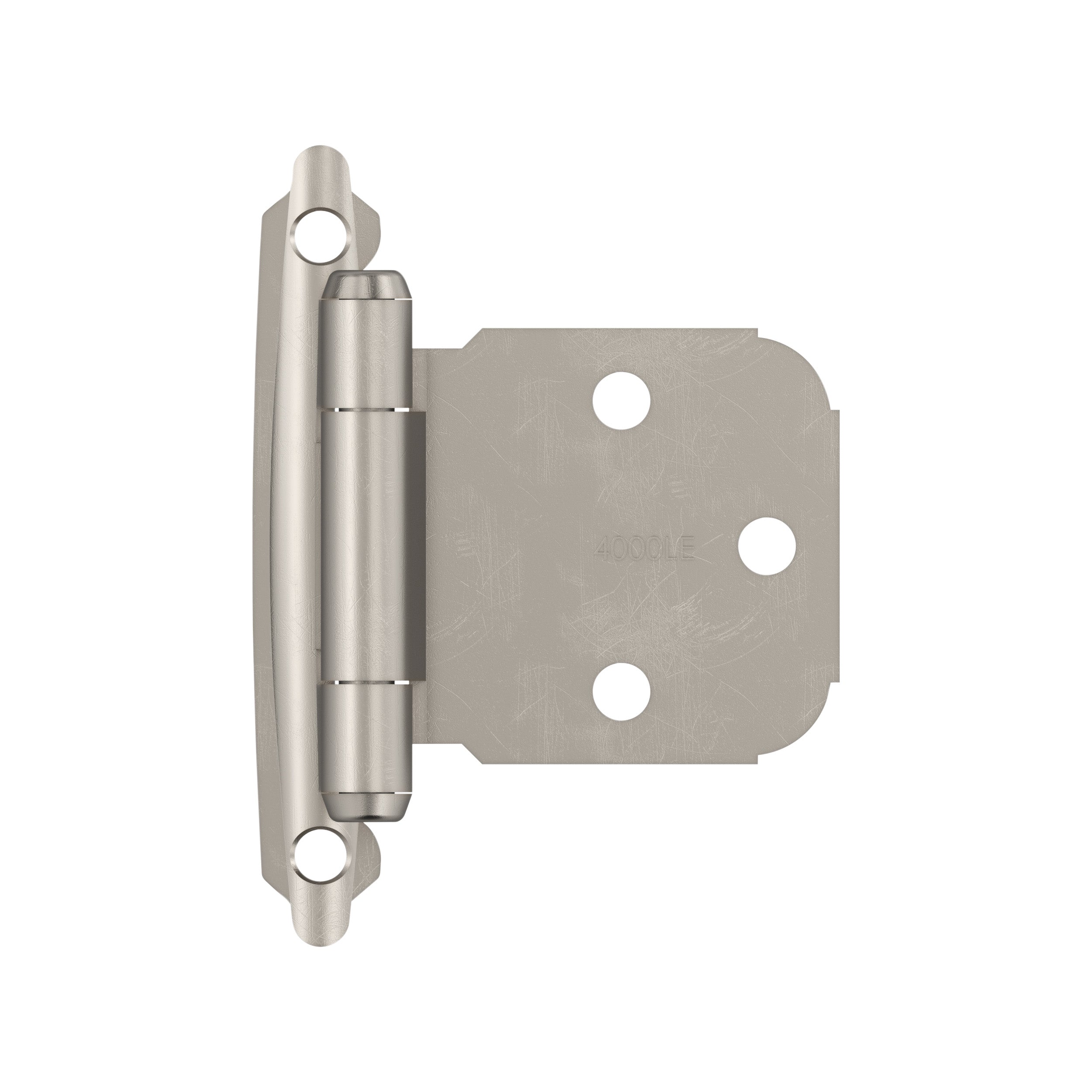 Variable Overlay Self Closing Face Mount Satin Nickel Cabinet Hinge - 1 Pair