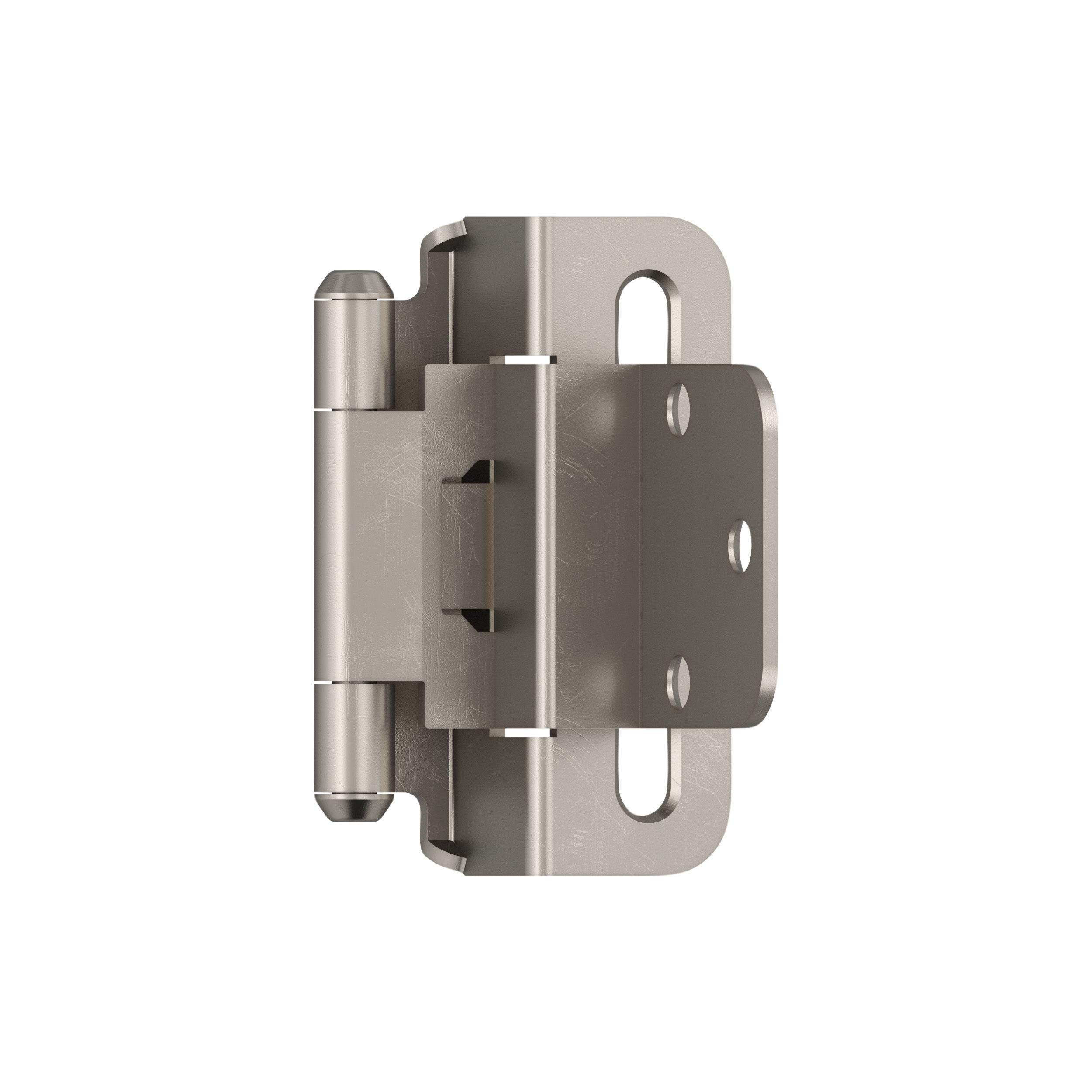 3/8 inch (10mm) Inset Self Closing Partial Wrap Satin Nickel Cabinet Hinge - 1 Pair
