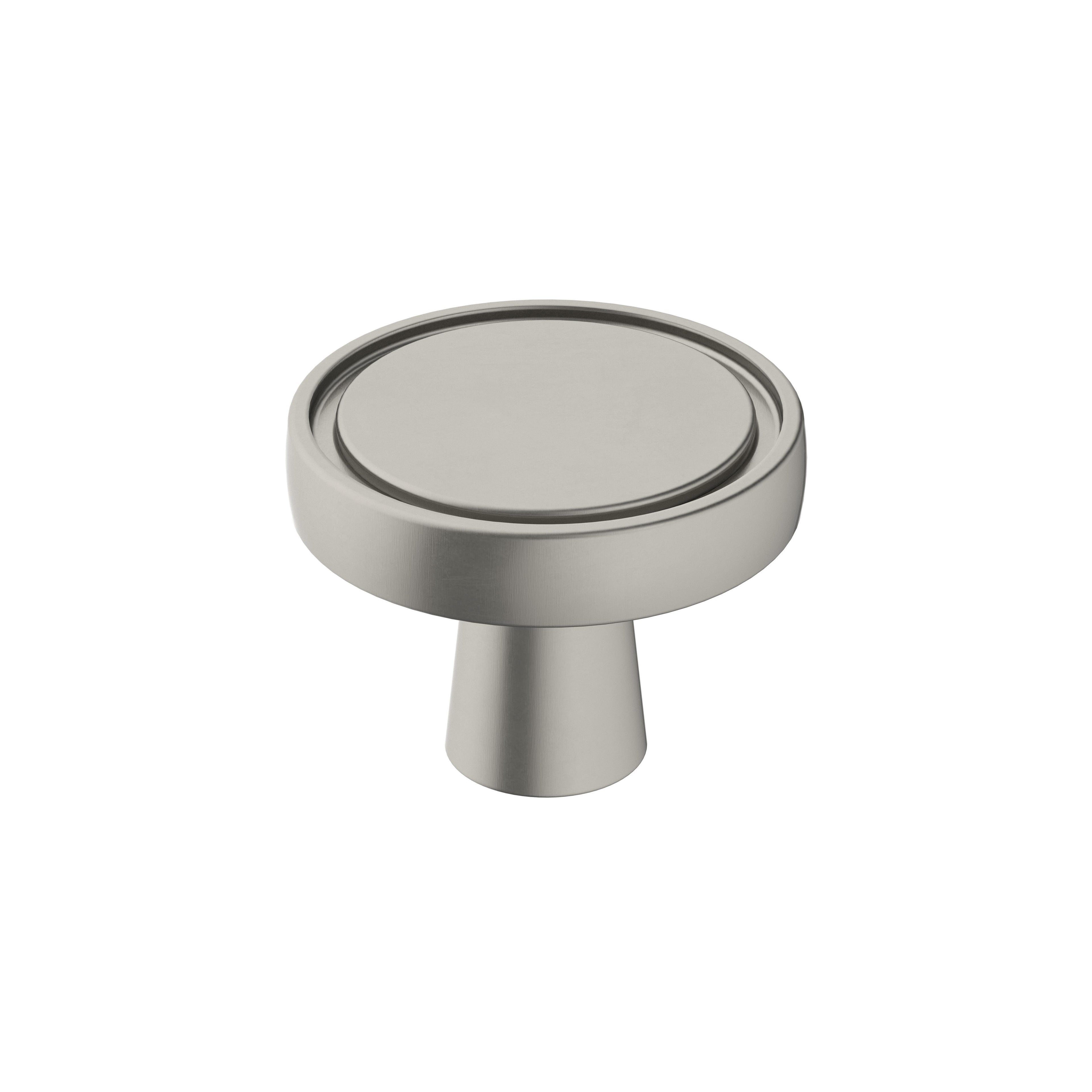 Destine 1-3/8 inch (35mm) Diameter Satin Nickel Cabinet Knob