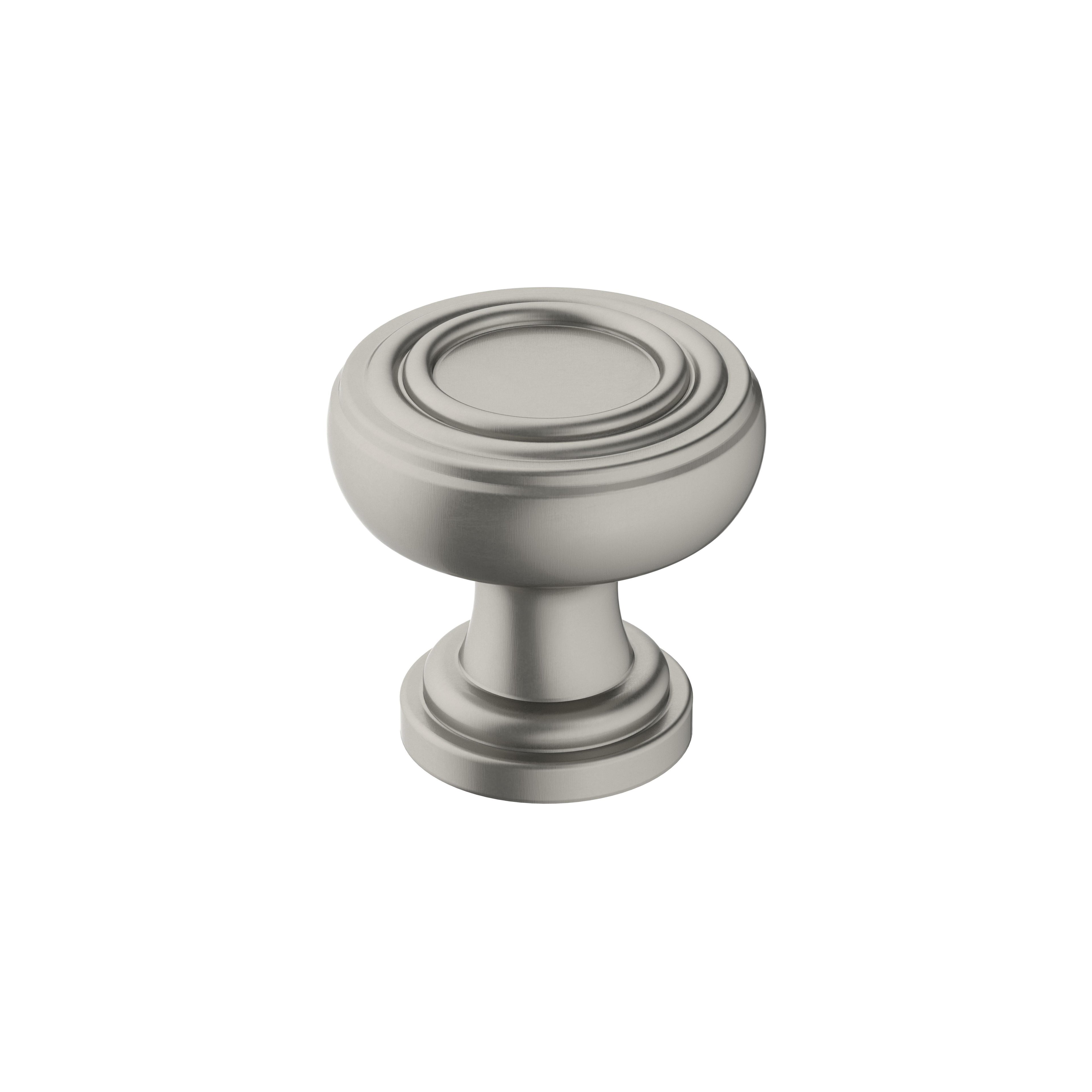 Ville 1-1/8 inch (29mm) Diameter Satin Nickel Cabinet Knob