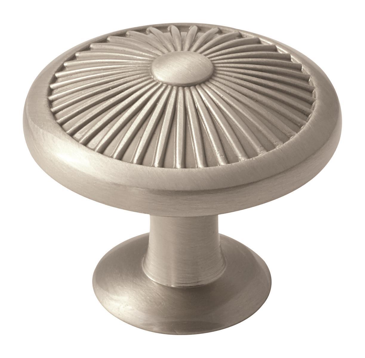 Crawford 1-3/8 inch (35mm) Diameter Satin Nickel Cabinet Knob