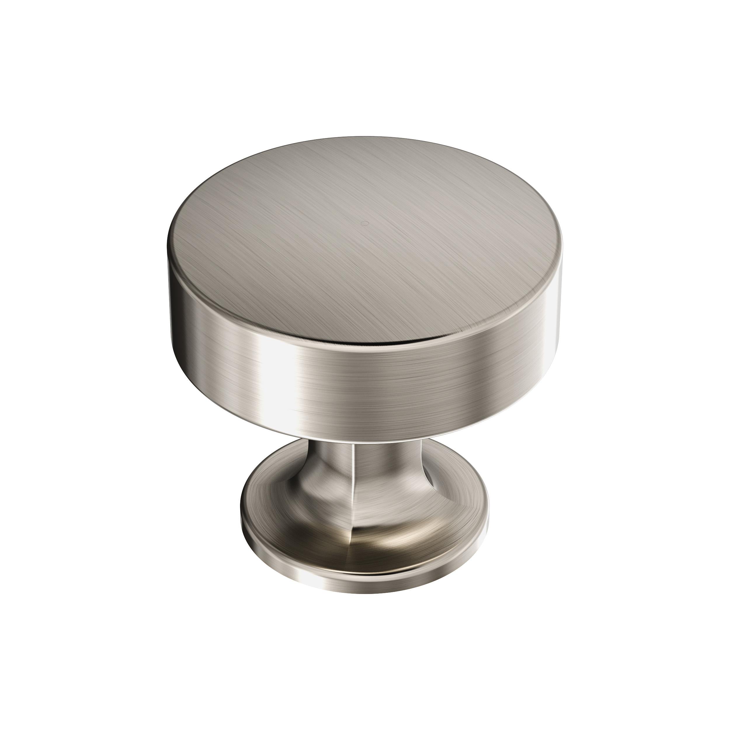 Everett 1-5/16 inch (33mm) Diameter Satin Nickel Cabinet Knob