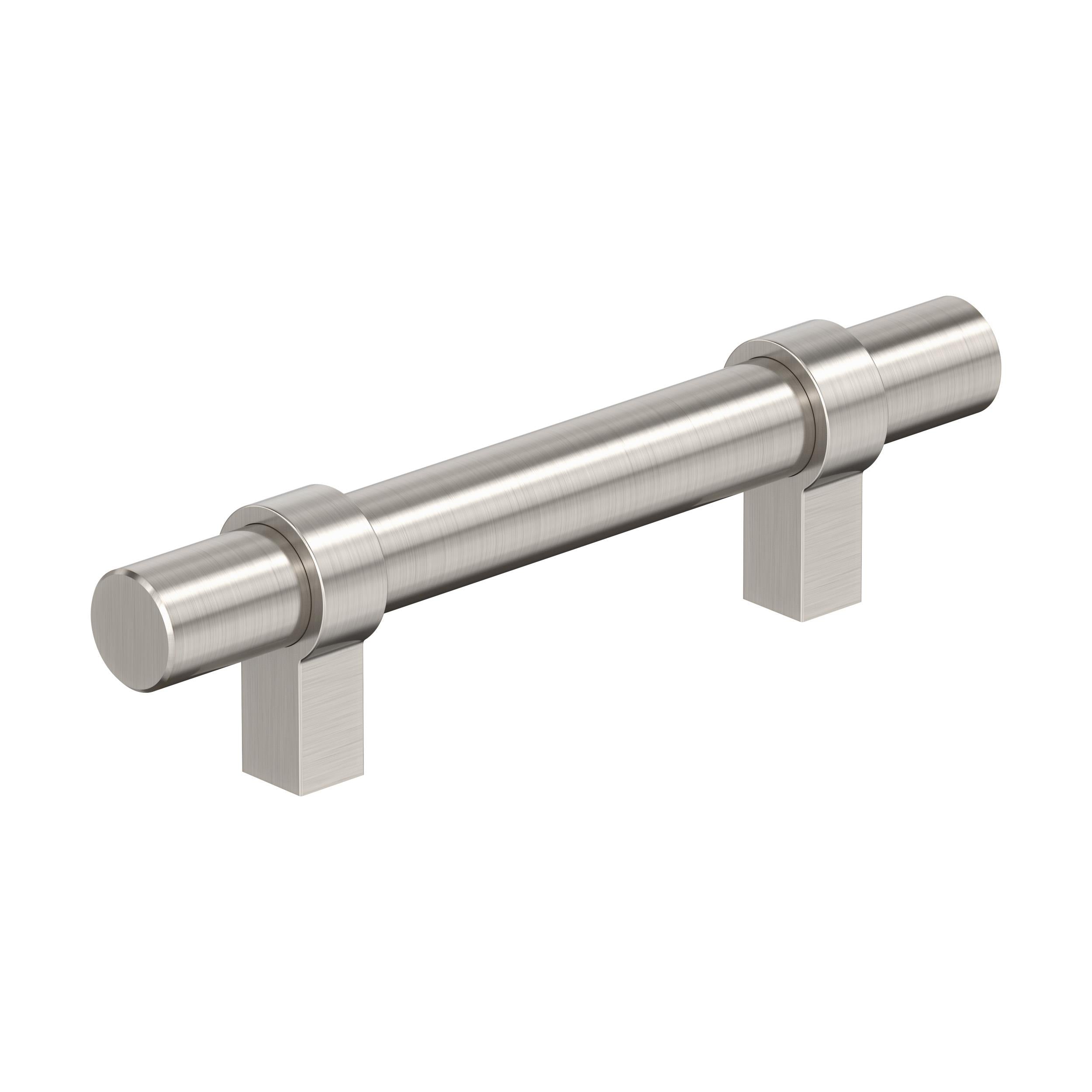 Central 3 inch (76mm) Center-to-Center Satin Nickel Cabinet Pull