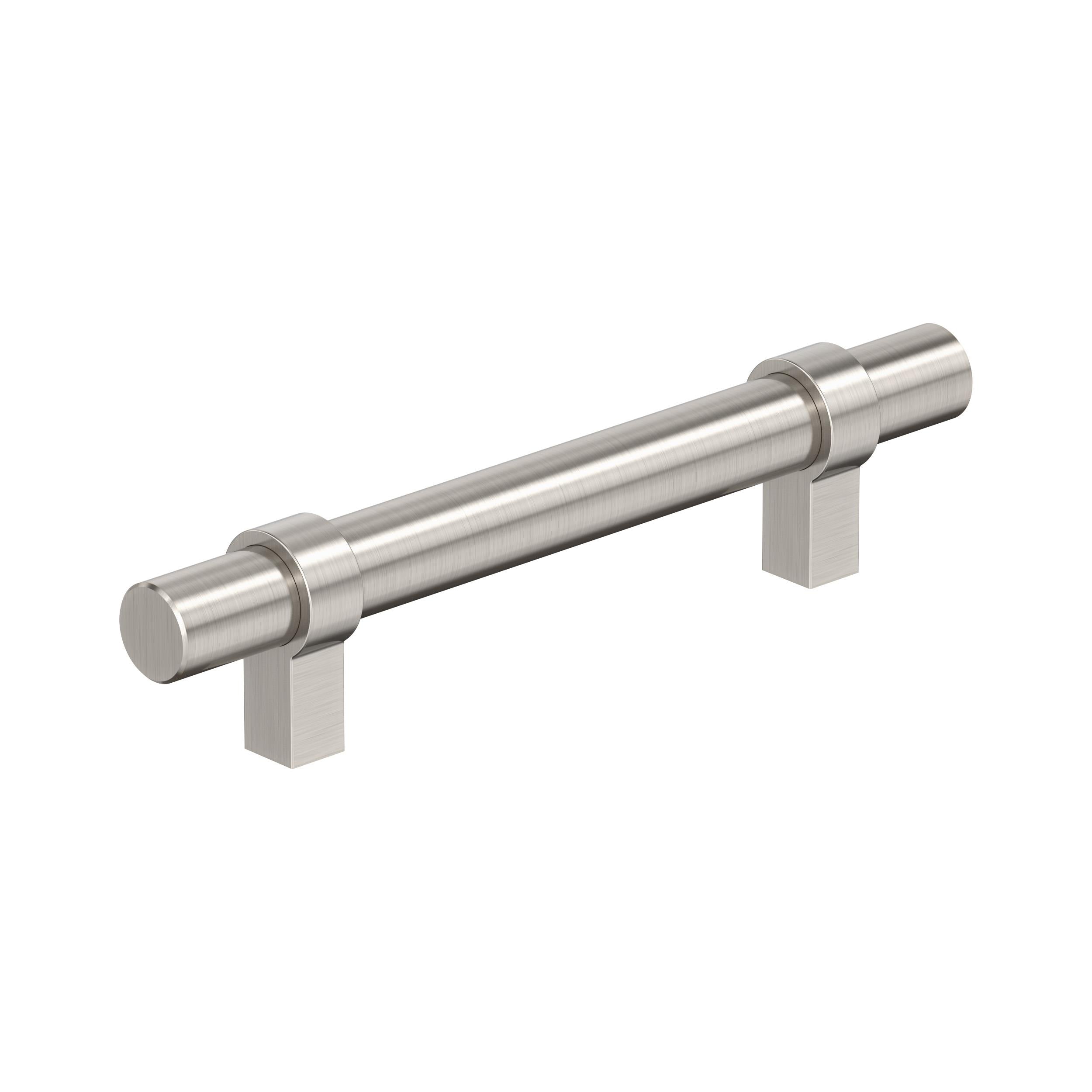 Central 3-3/4 inch (96mm) Center-to-Center Satin Nickel Cabinet Pull