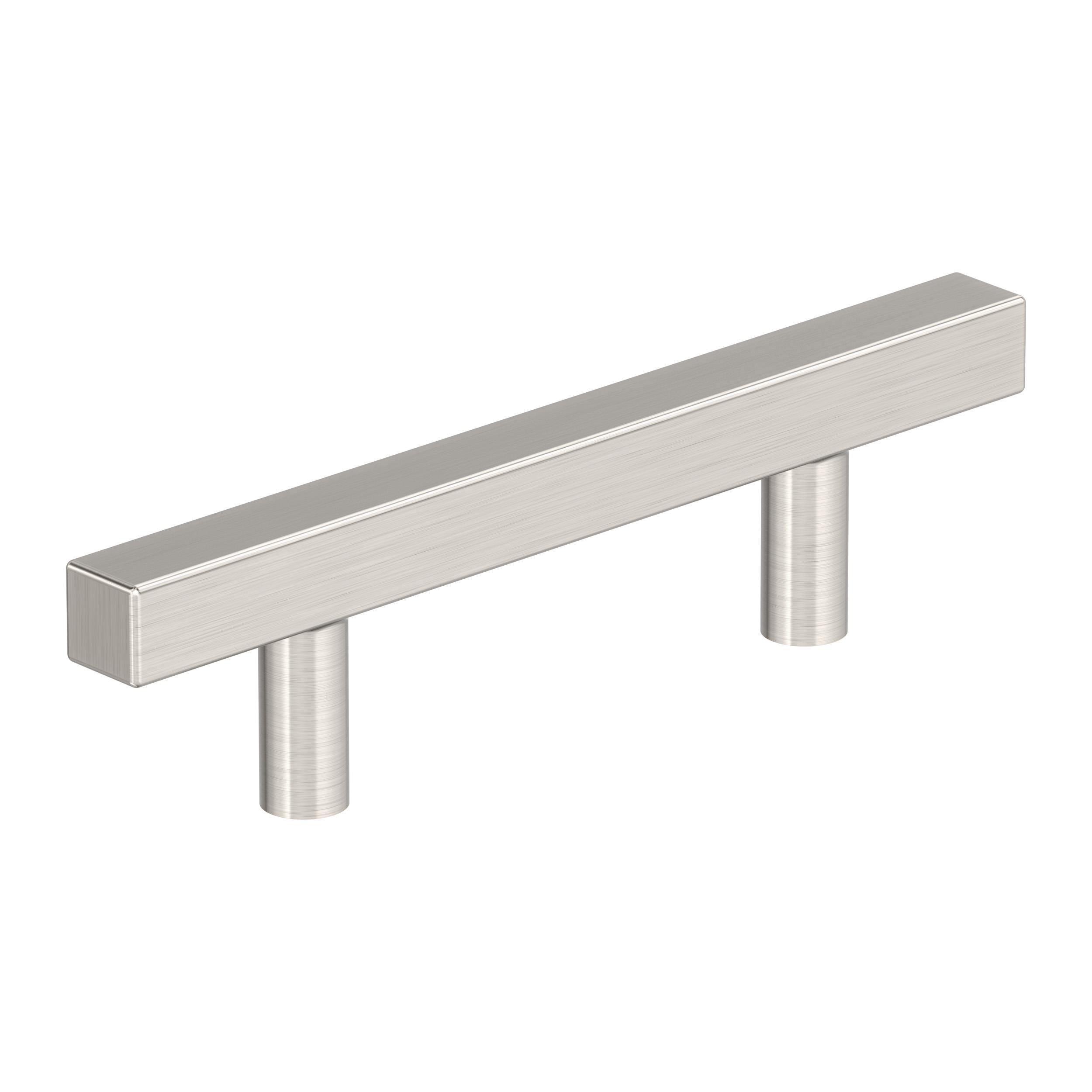 Bar Pulls Square 3 inch (76mm) Center-to-Center Satin Nickel Cabinet Pull