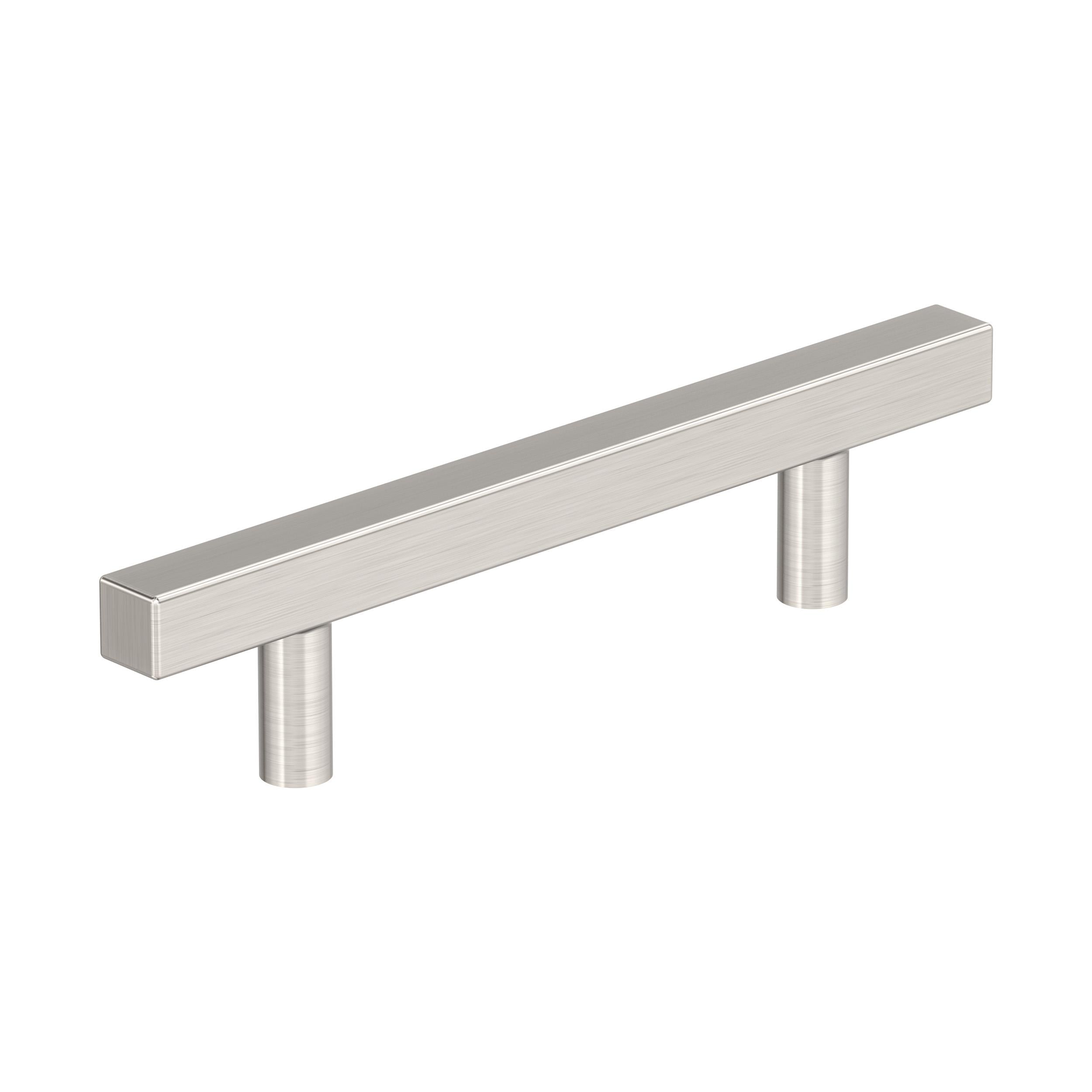 Bar Pulls Square 3-3/4 inch (96mm) Center-to-Center Satin Nickel Cabinet Pull