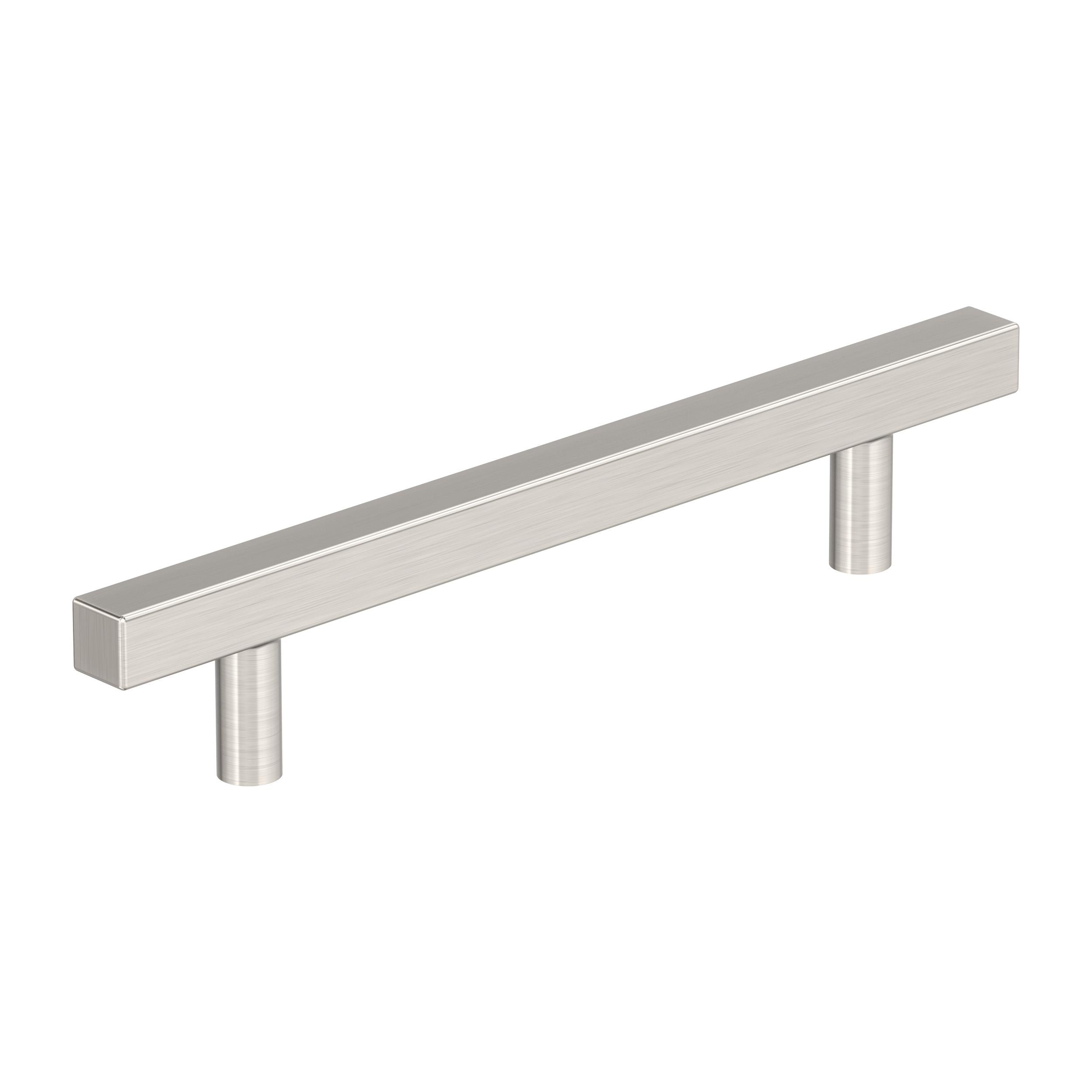 Bar Pulls Square 5-1/16 inch (128mm) Center-to-Center Satin Nickel Cabinet Pull