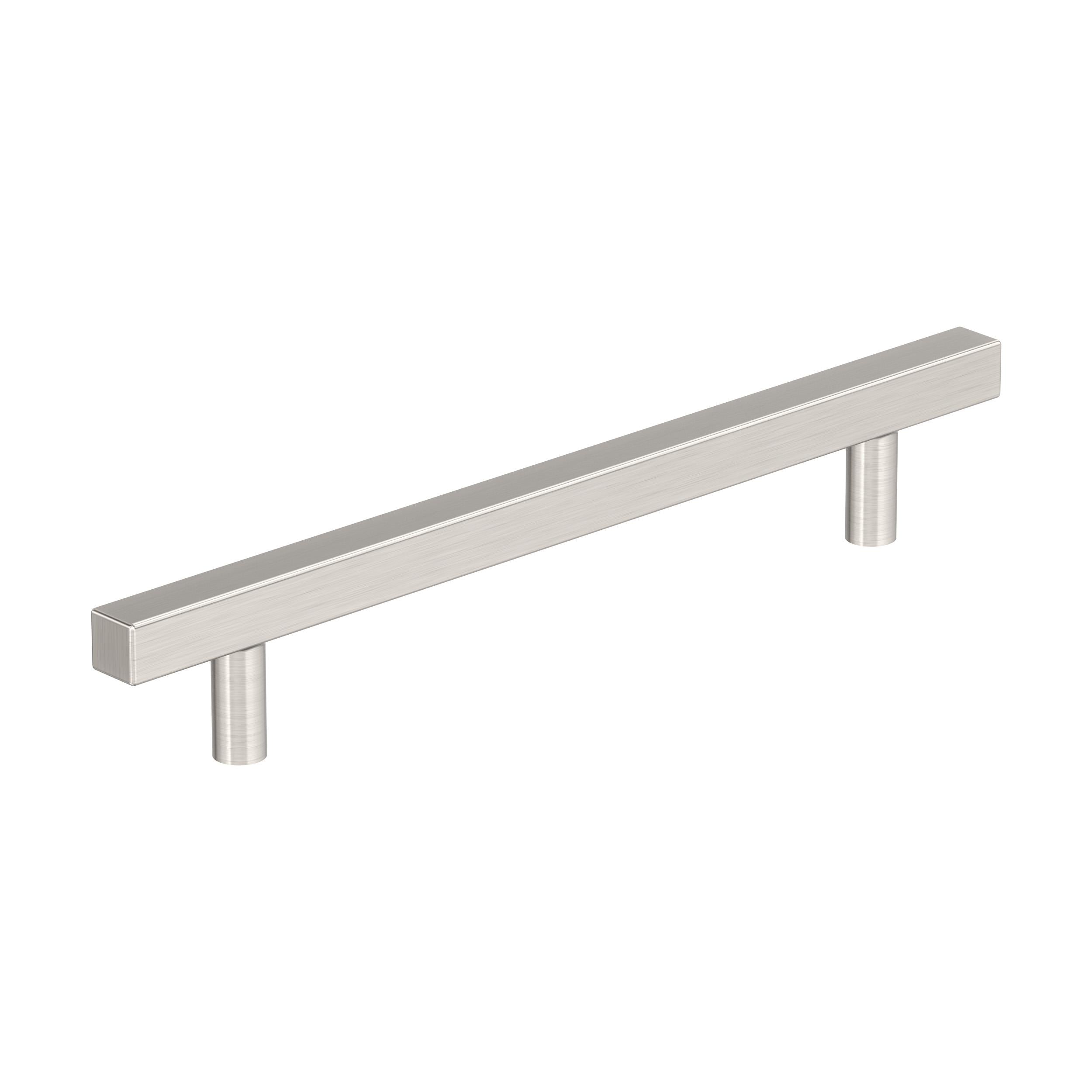 Bar Pulls Square 6-5/16 inch (160mm) Center-to-Center Satin Nickel Cabinet Pull