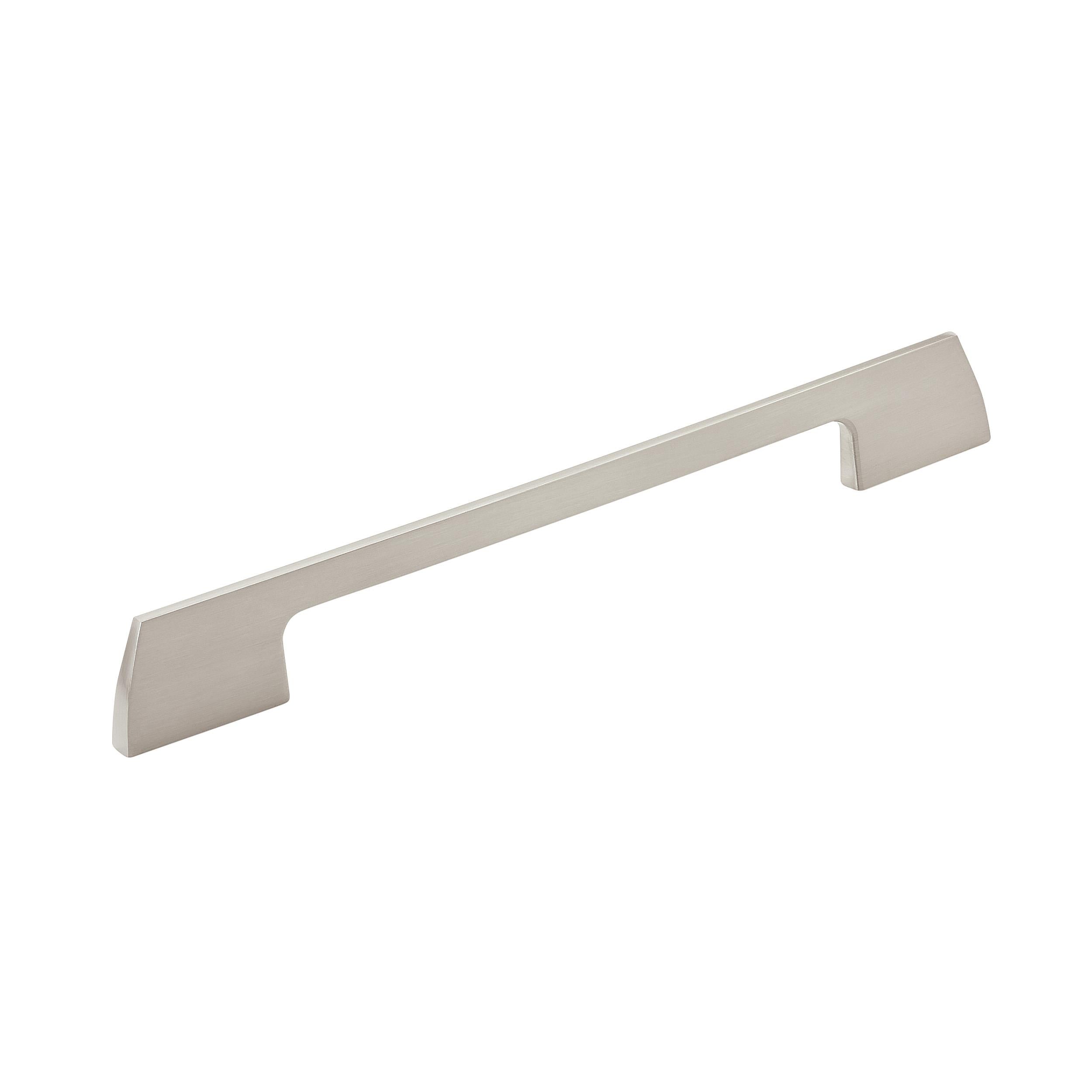 Angle 7-9/16 inch (192mm) Center-to-Center Satin Nickel Cabinet Pull