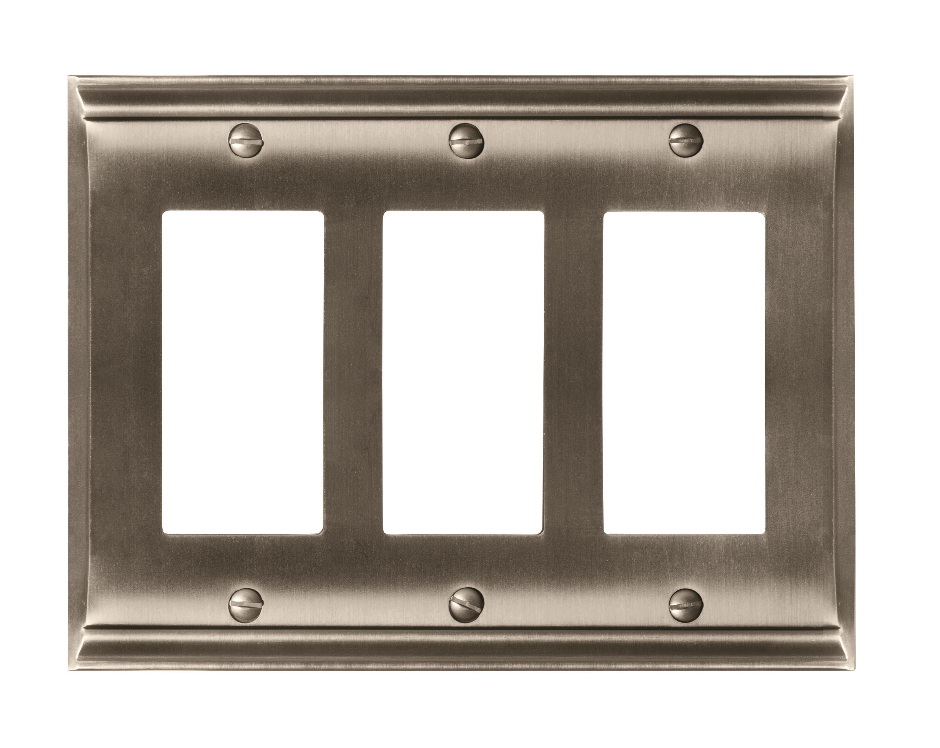Candler 3 Rocker Satin Nickel Wall Plate