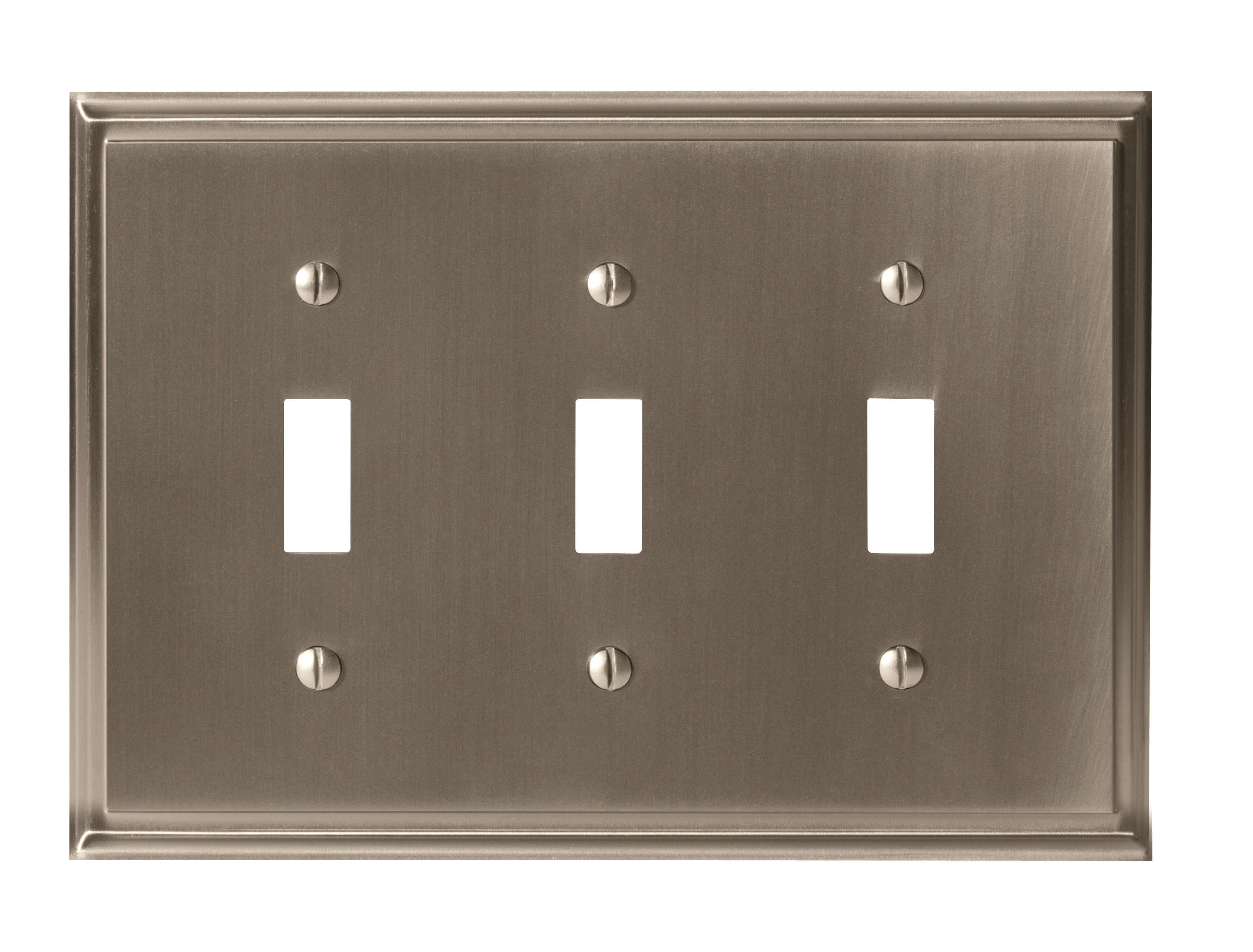 Mulholland 3 Toggle Satin Nickel Wall Plate