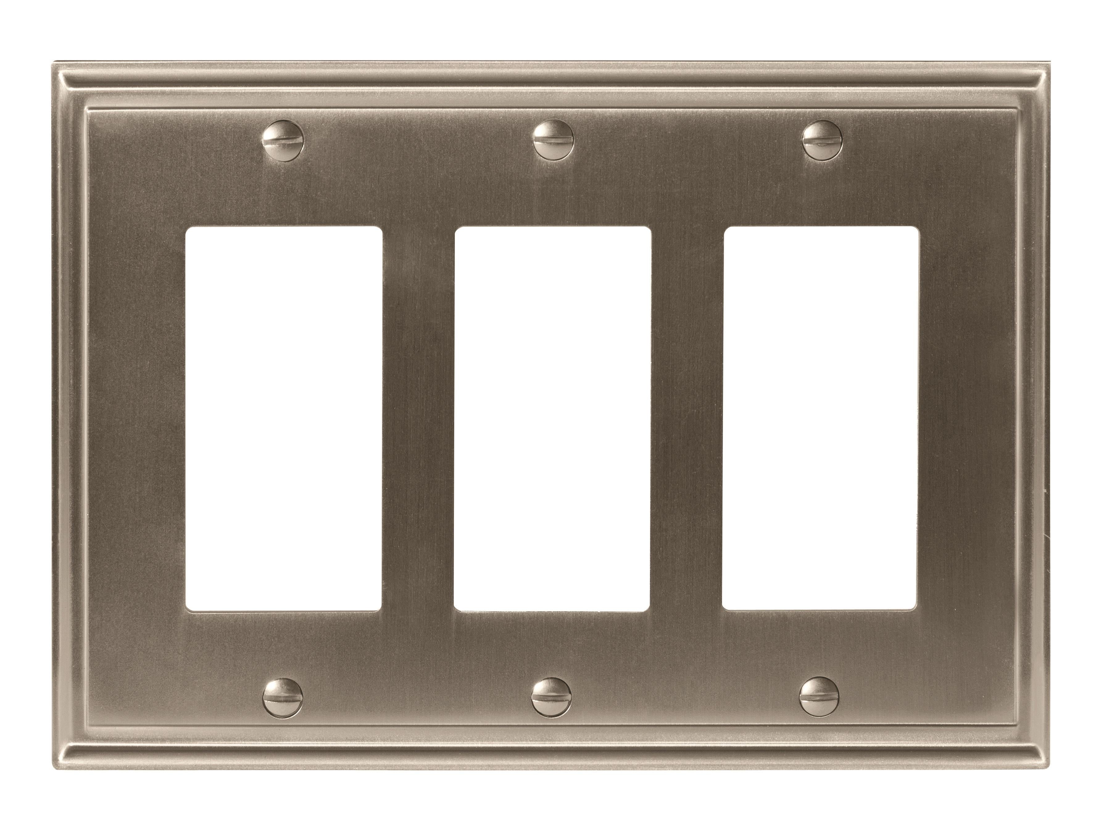 Mulholland 3 Rocker Satin Nickel Wall Plate