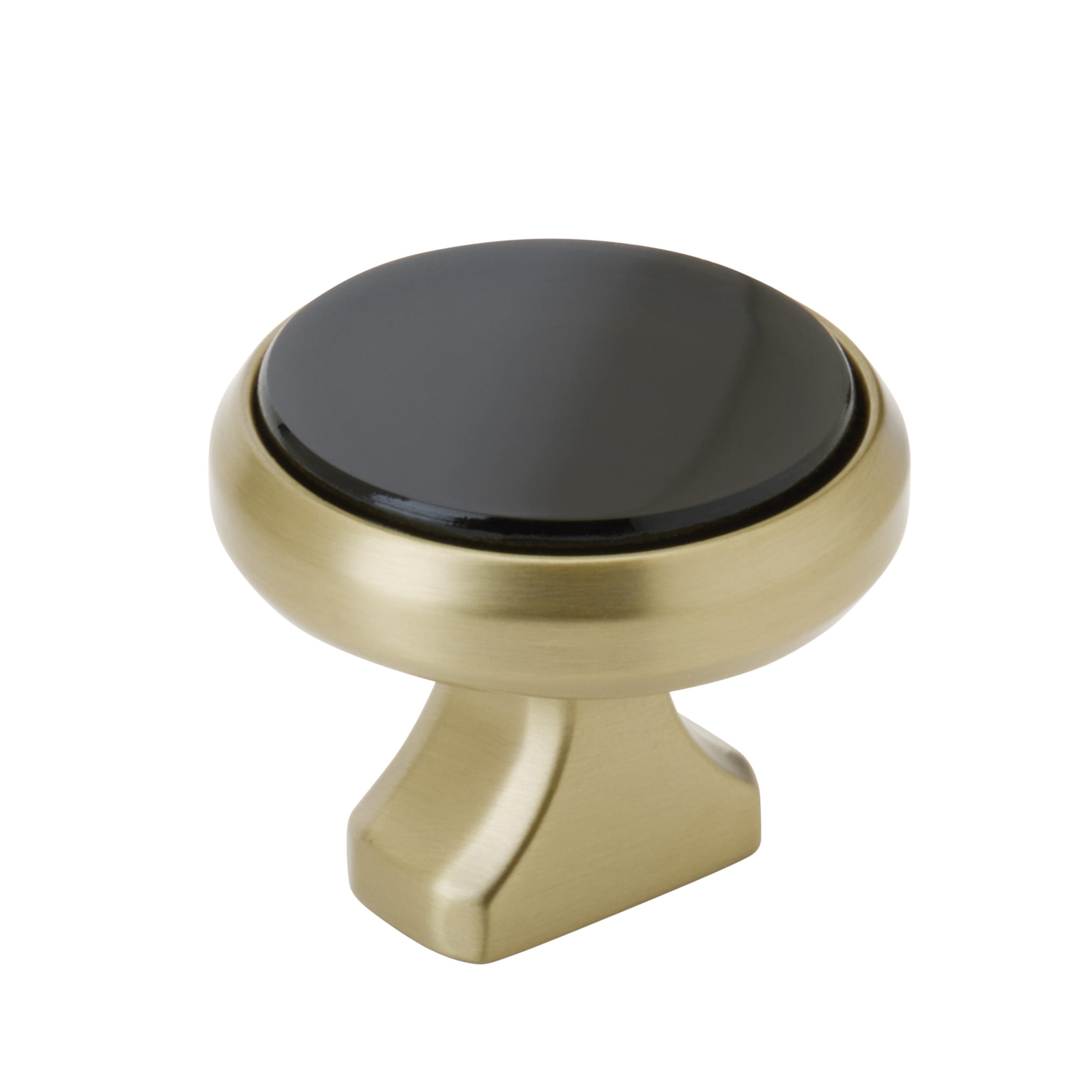 Posh 1-3/8 inch (35mm) Diameter Golden Champagne/Smoky Glass Cabinet Knob