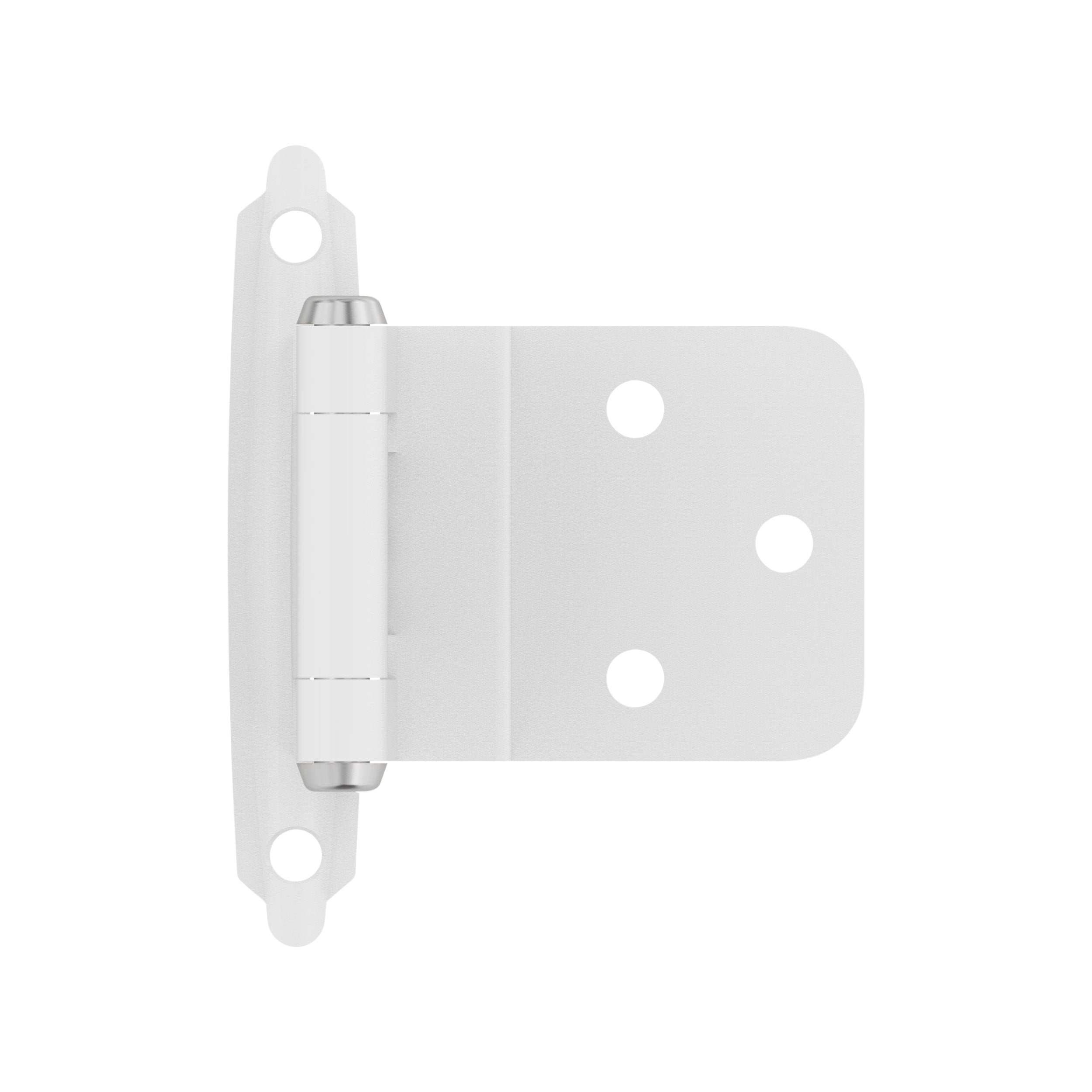 3/8 inch (10mm) Inset Self Closing Face Mount White Cabinet Hinge - 1 Pair