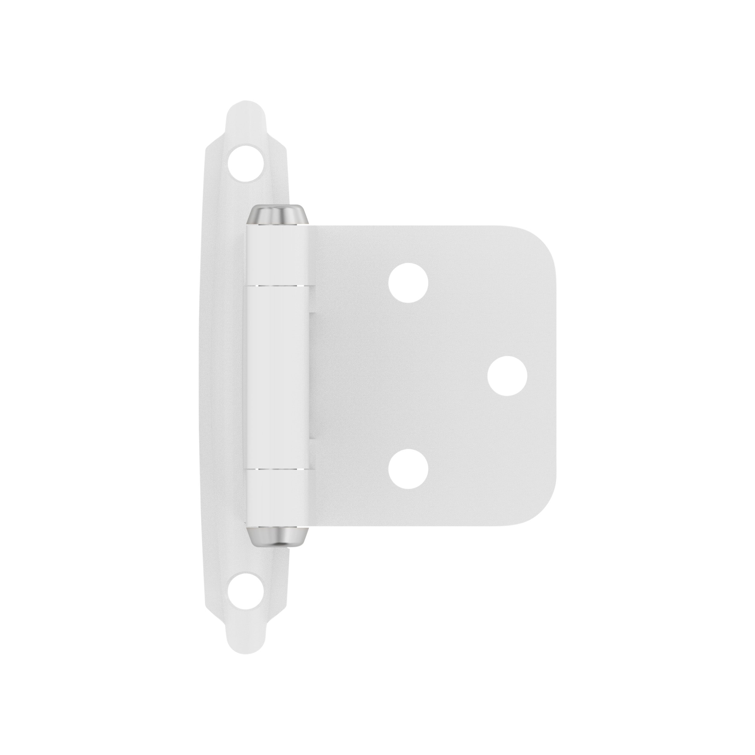 Variable Overlay Self Closing Face Mount White Cabinet Hinge - 1 Pair