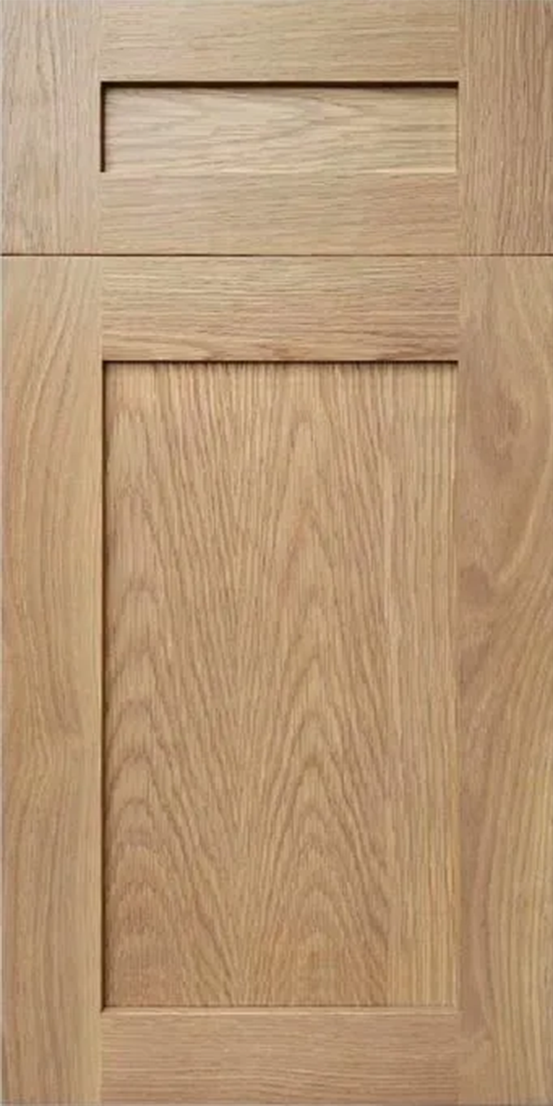 Wooden oak cabinet door with a shaker style finish