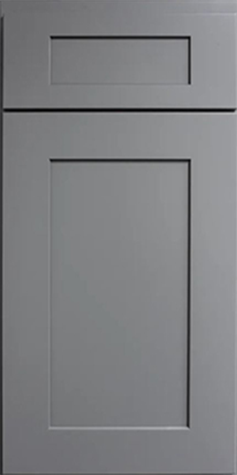 Shaker Gray cabinet door with a rectangular panel design