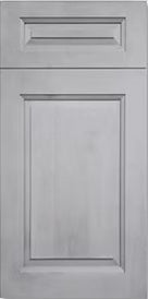 Gray cabinet door with a rectangular design