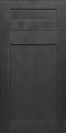 Dark gray shaker cabinet door with a rectangular panel